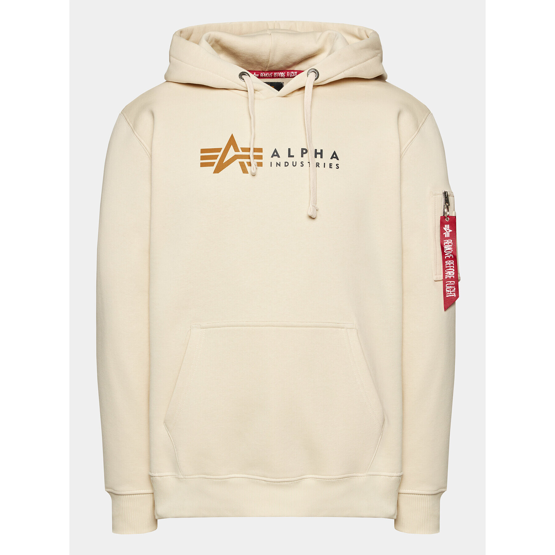 Alpha Industries Bluză Label 118331 Écru Regular Fit - Pled.ro