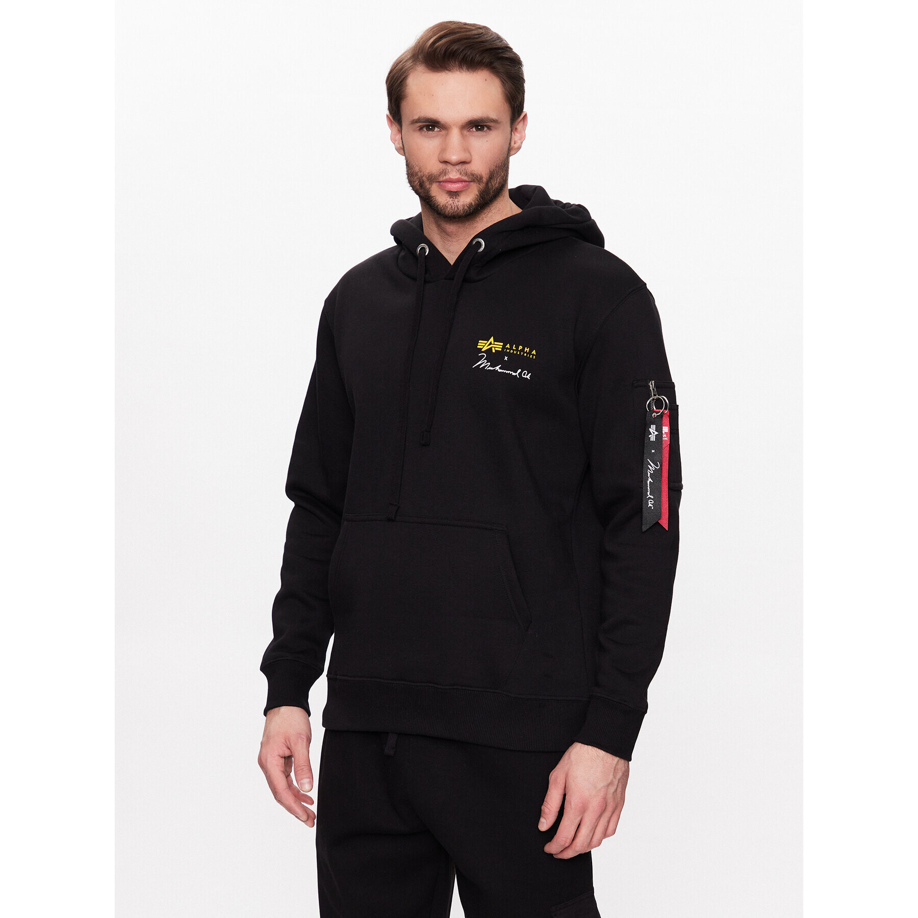 Alpha Industries Bluză Muhammad Ali 136339 Negru Regular Fit - Pled.ro