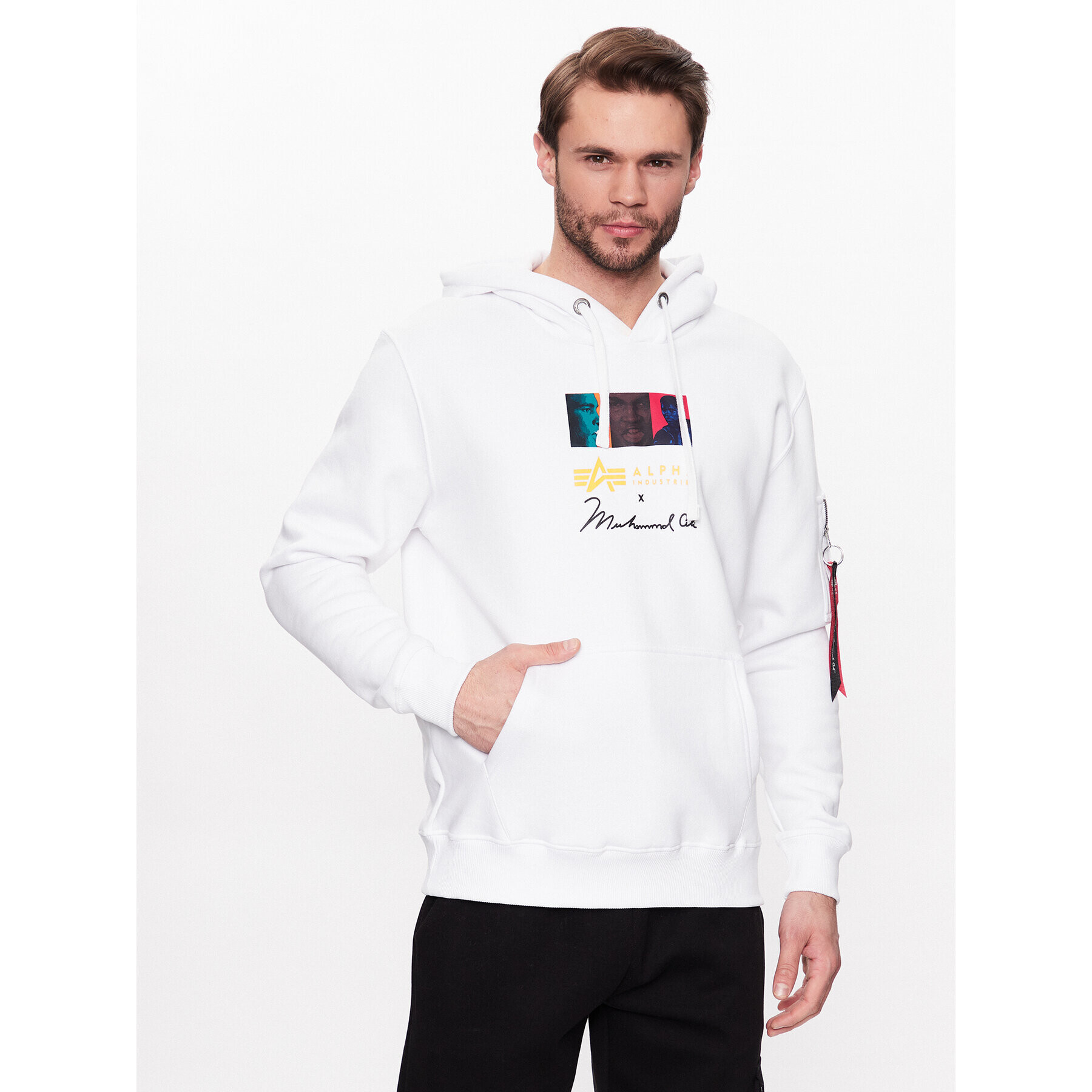 Alpha Industries Bluză Muhammad Ali Pop Art 136340 Alb Regular Fit - Pled.ro