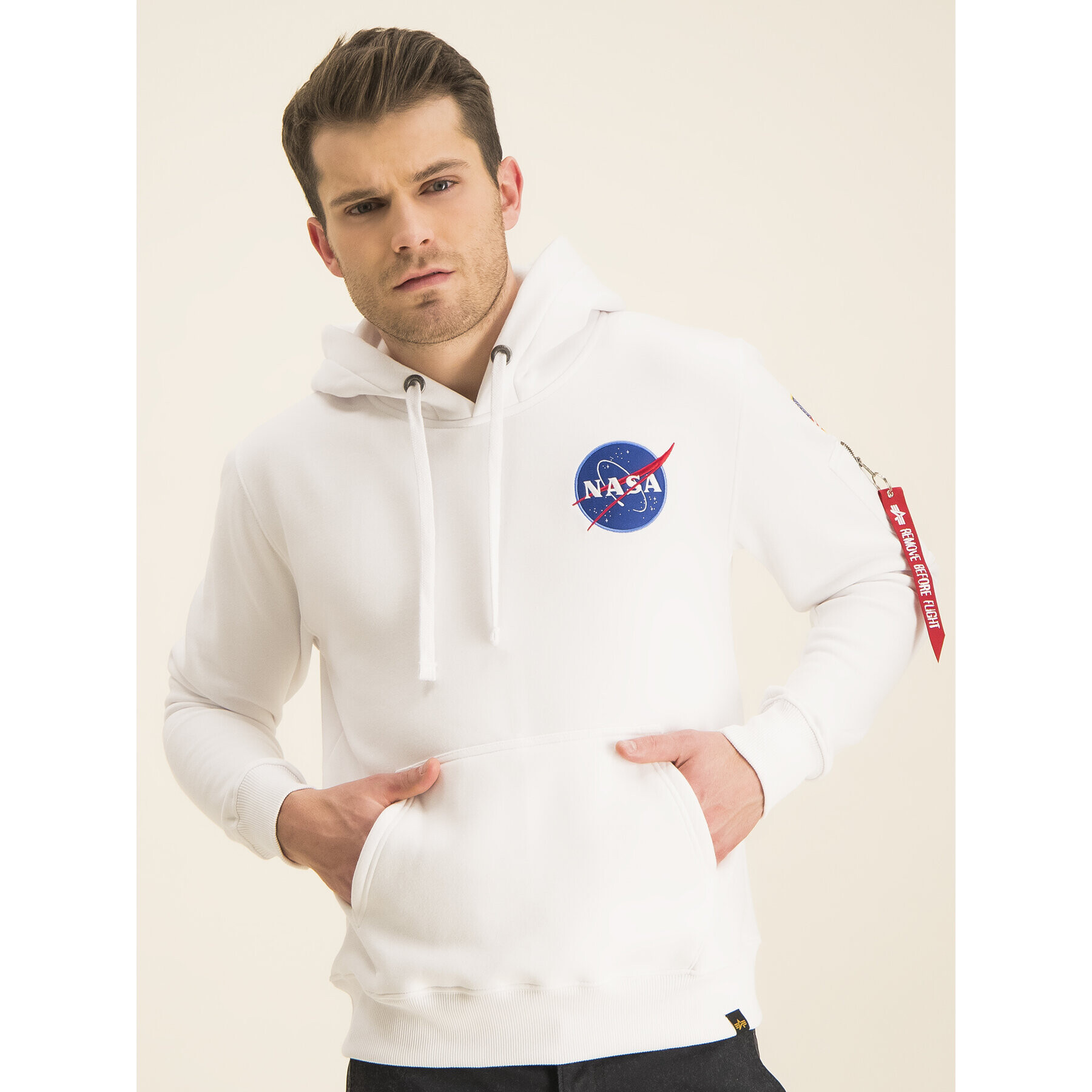 Alpha Industries Bluză Nasa 178317 Alb Regular Fit - Pled.ro