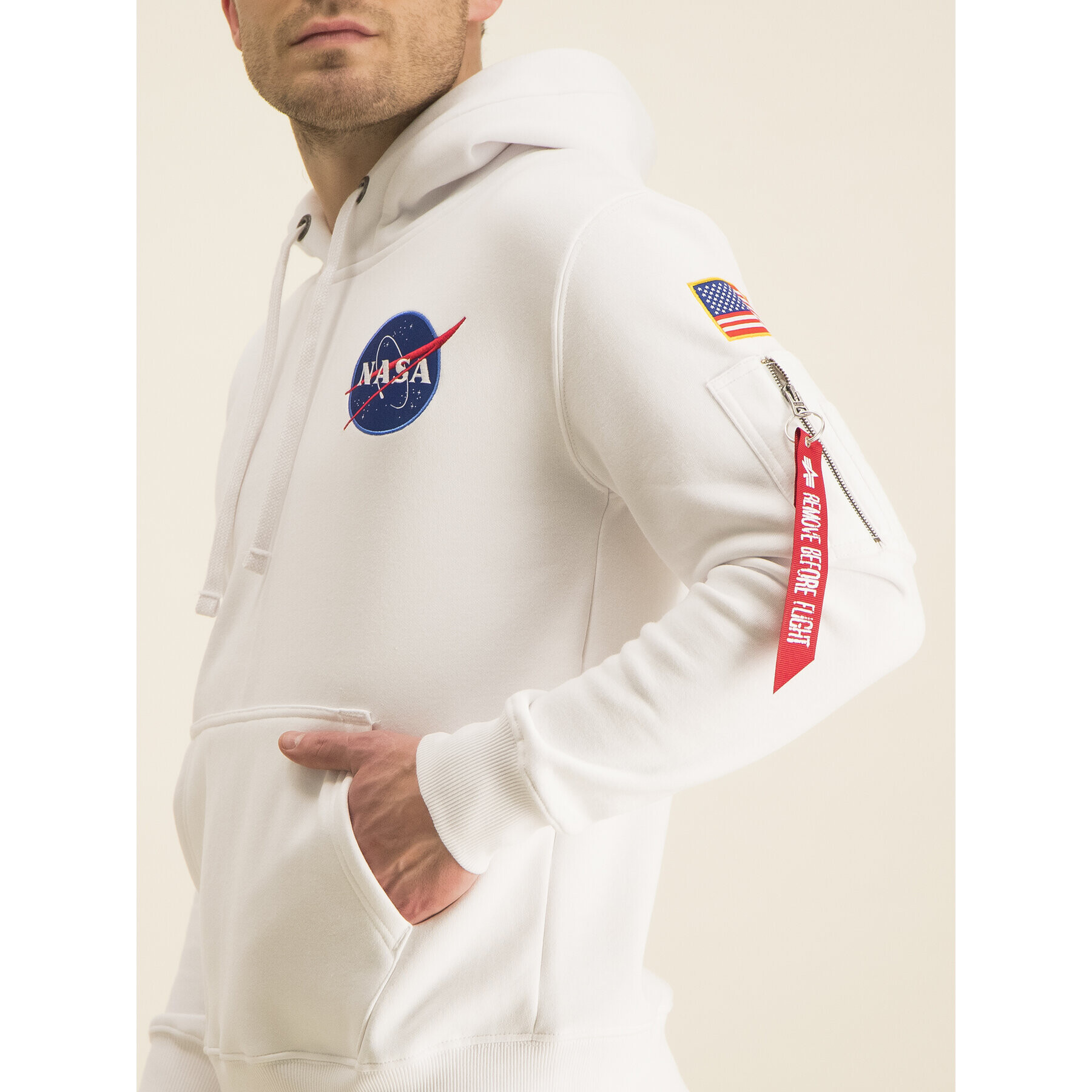 Alpha Industries Bluză Nasa 178317 Alb Regular Fit - Pled.ro