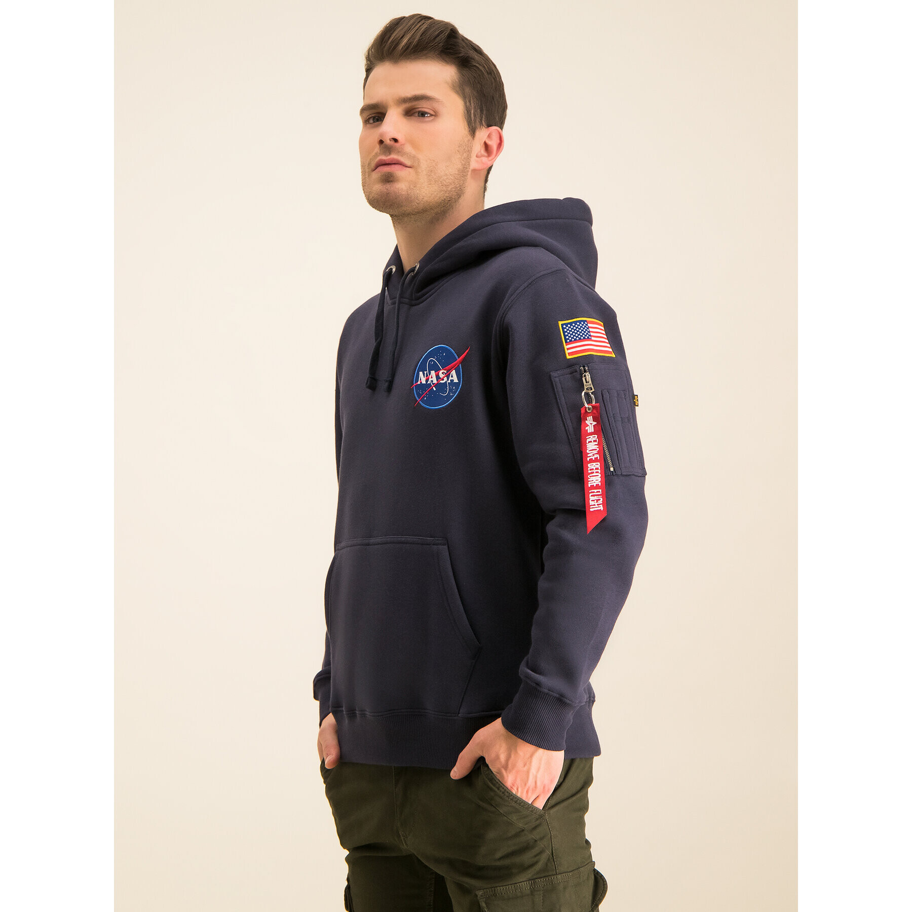 Alpha Industries Bluză Nasa 178317 Bleumarin Regular Fit - Pled.ro