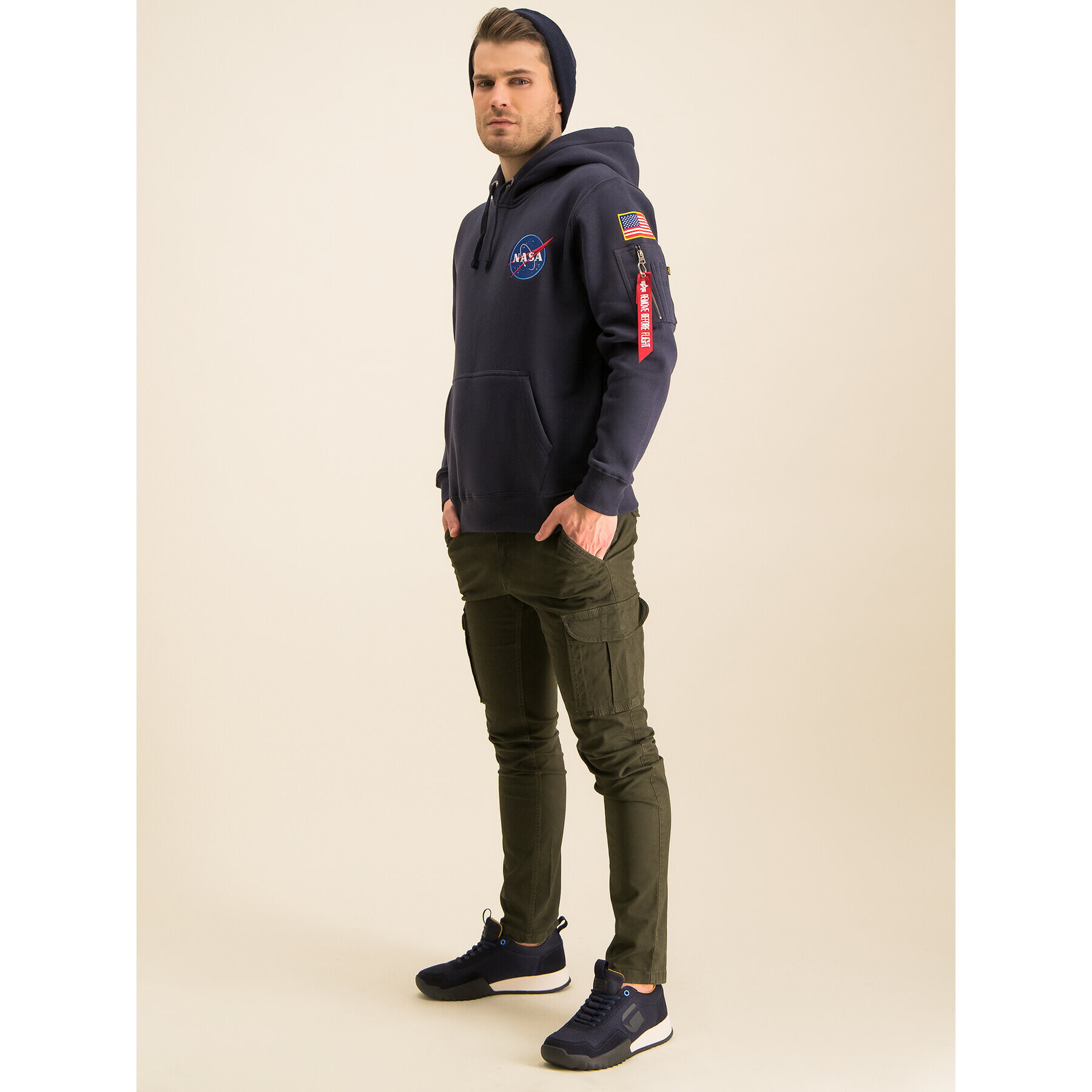 Alpha Industries Bluză Nasa 178317 Bleumarin Regular Fit - Pled.ro