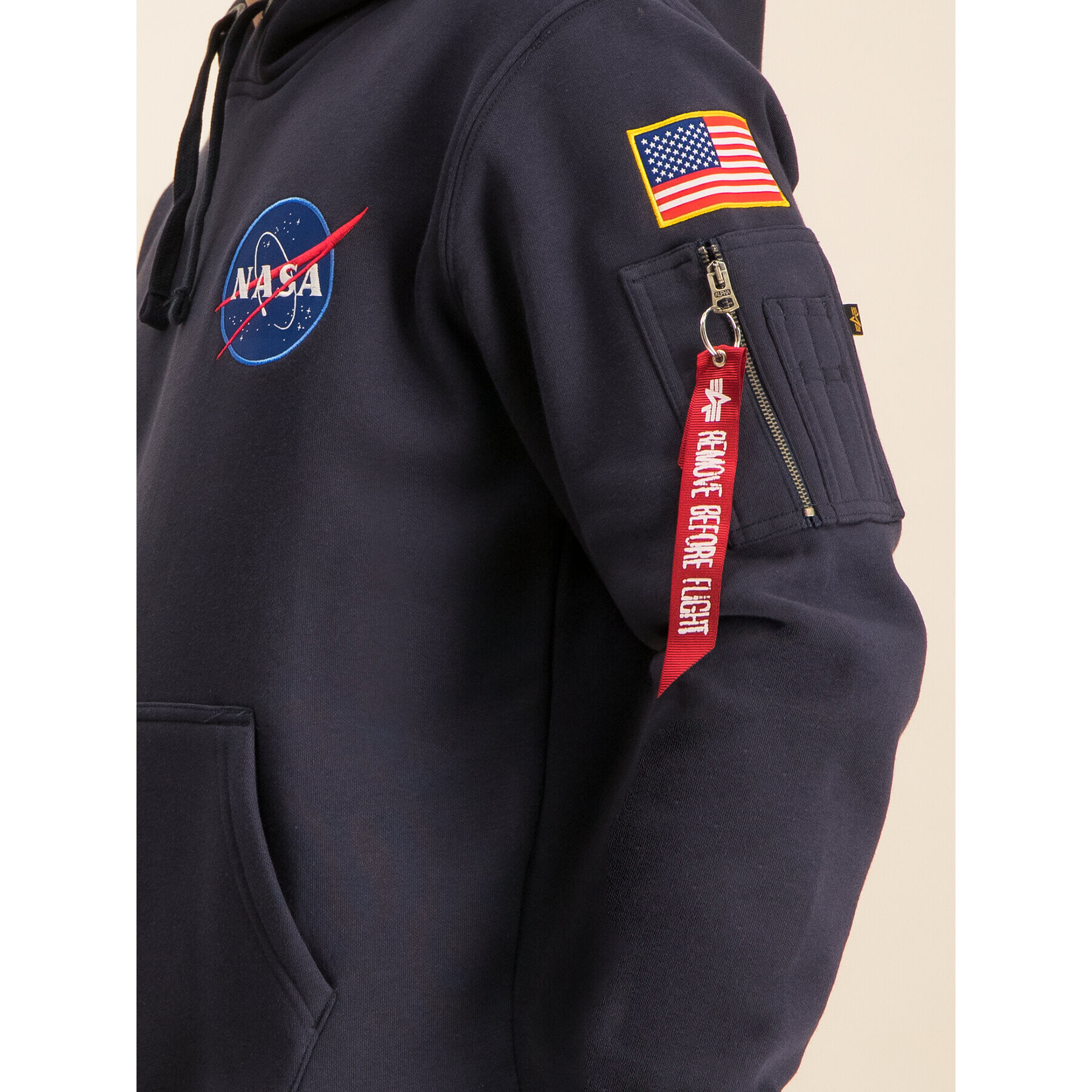 Alpha Industries Bluză Nasa 178317 Bleumarin Regular Fit - Pled.ro