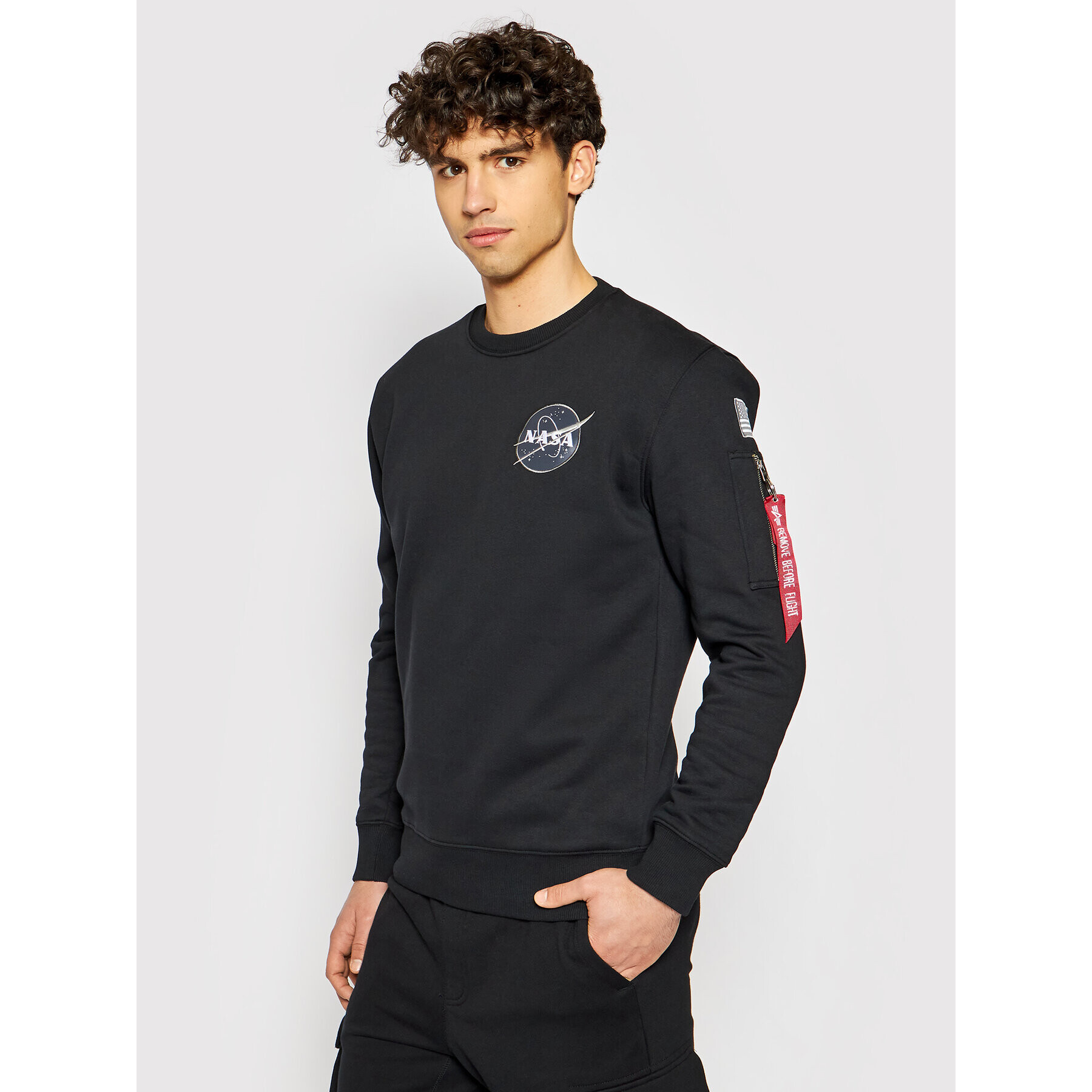 Alpha Industries Bluză Nasa 186304 Negru Regular Fit - Pled.ro