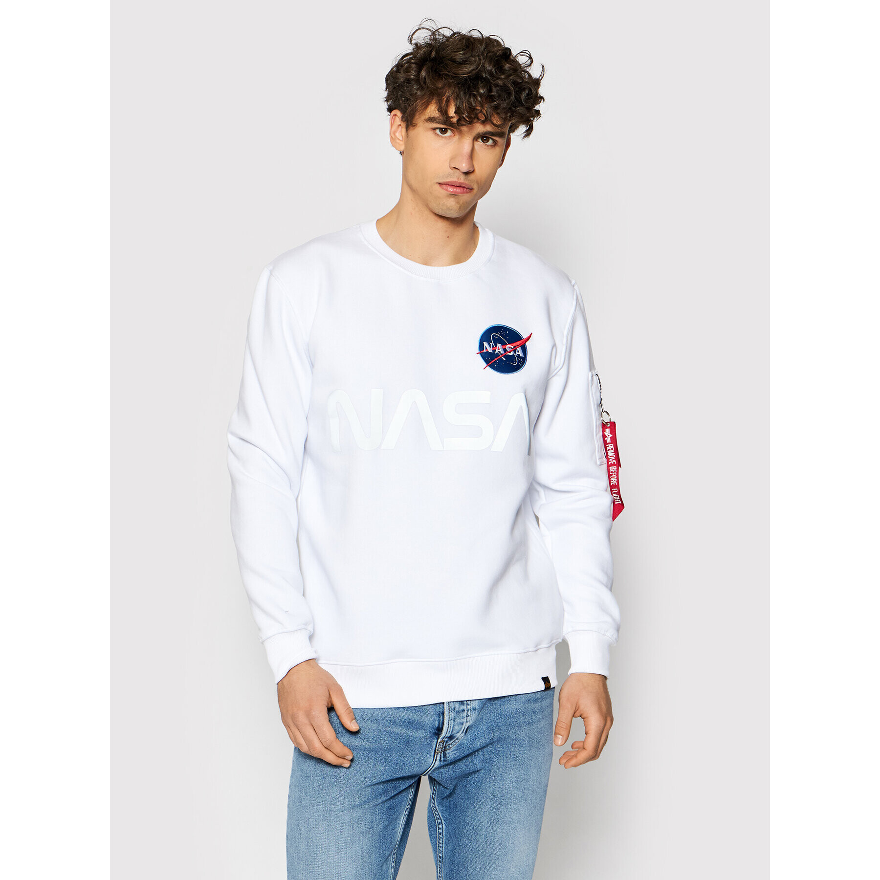 Alpha Industries Bluză Nasa Reflective 178309 Alb Regular Fit - Pled.ro