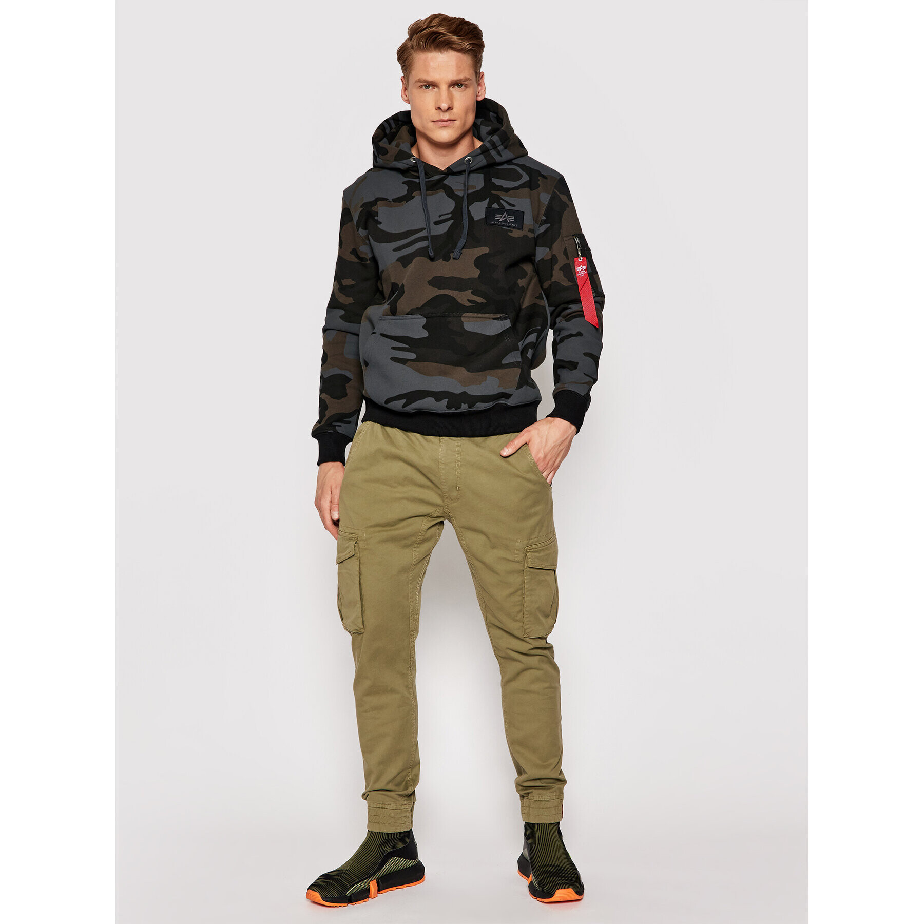 Alpha Industries Bluză Print Camo 178318C Gri Regular Fit - Pled.ro