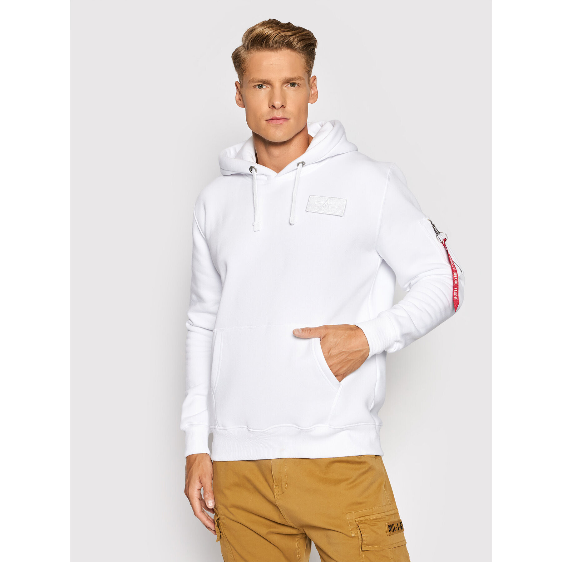 Alpha Industries Bluză Red Stripe 178314 Alb Regular Fit - Pled.ro