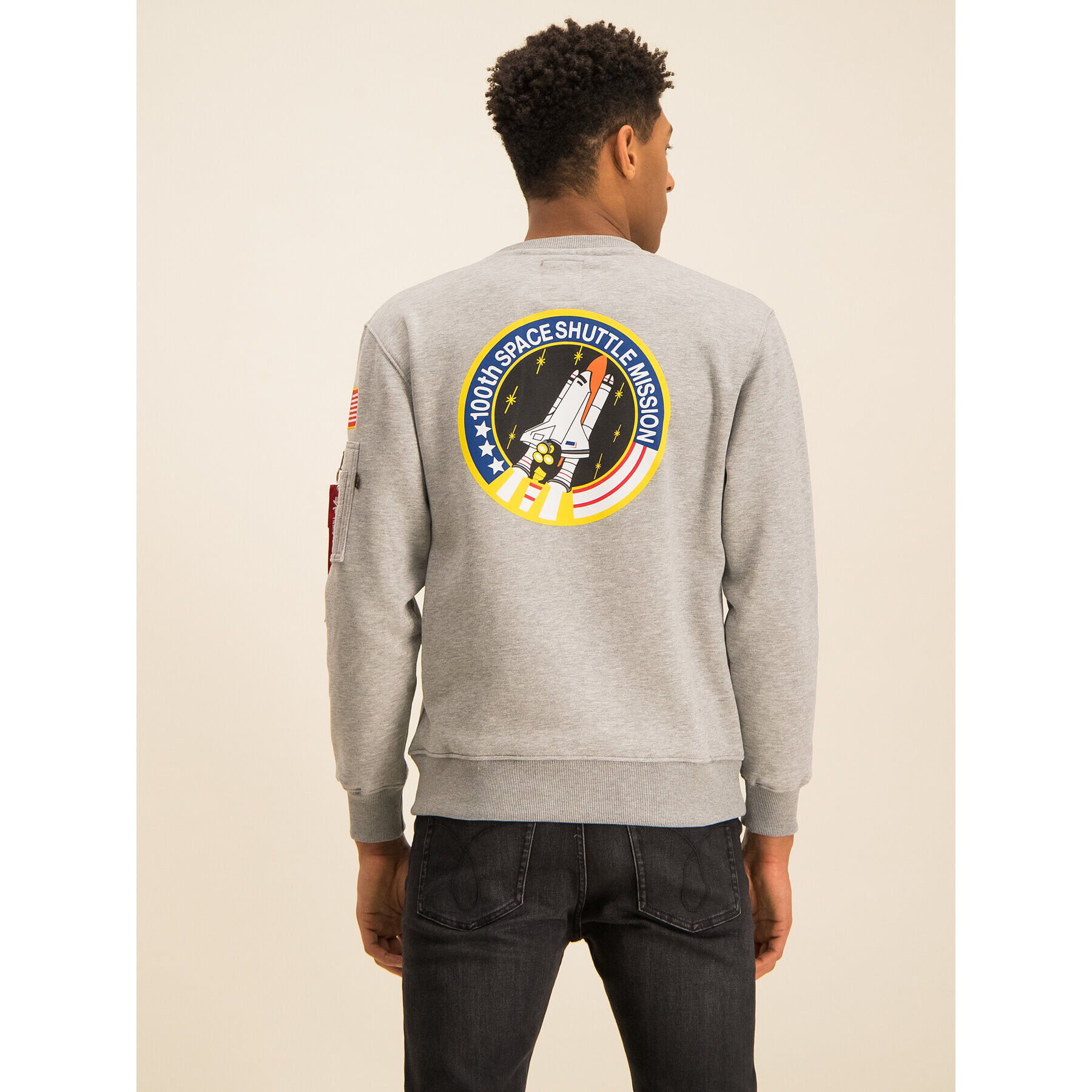 Alpha Industries Bluză Space Shuttle 178307 Gri Regular Fit - Pled.ro