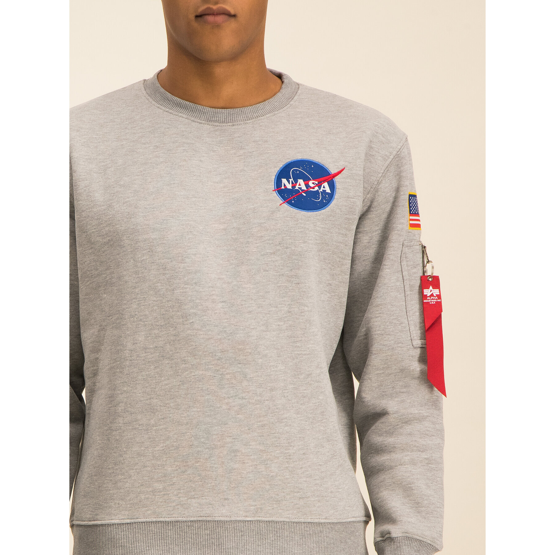 Alpha Industries Bluză Space Shuttle 178307 Gri Regular Fit - Pled.ro