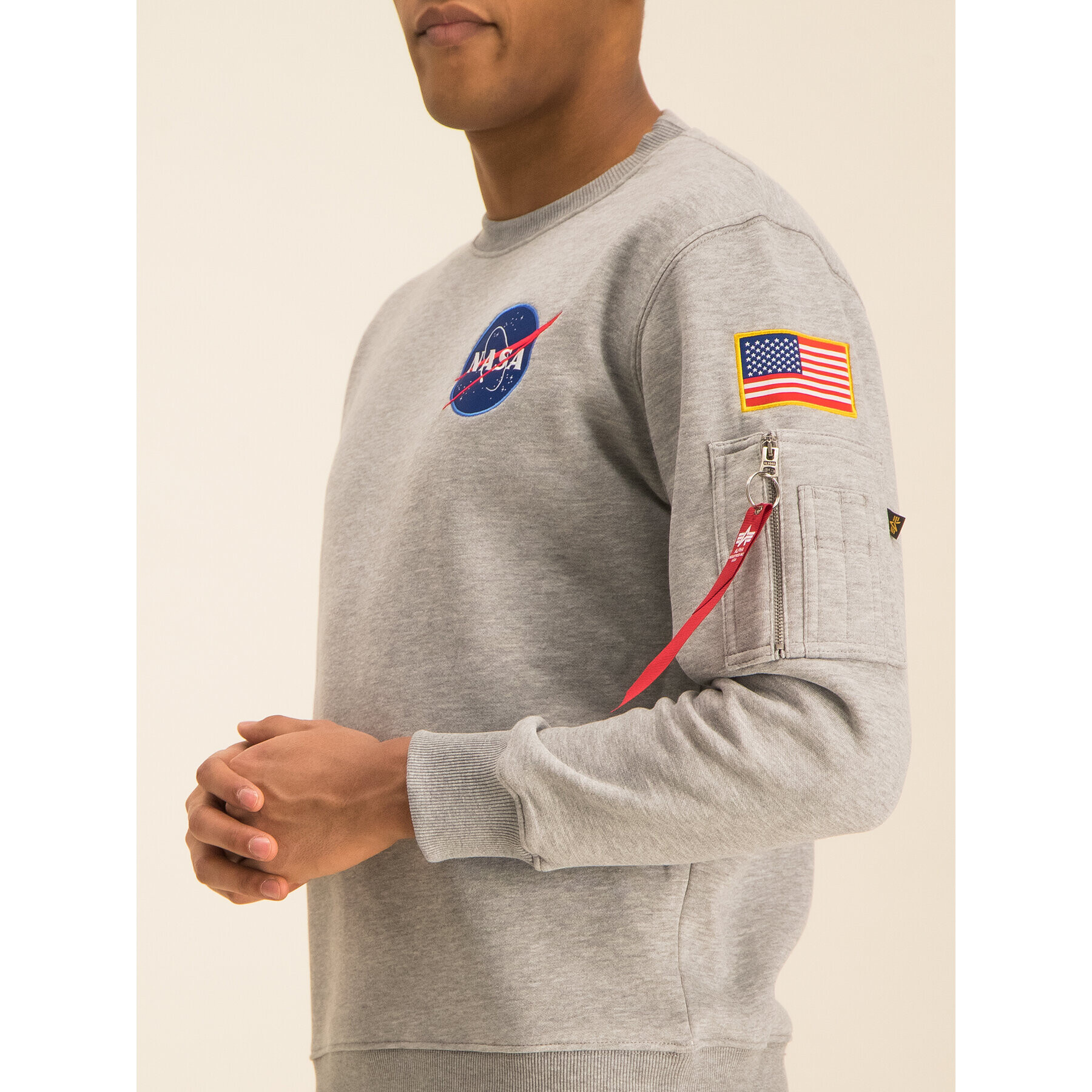 Alpha Industries Bluză Space Shuttle 178307 Gri Regular Fit - Pled.ro