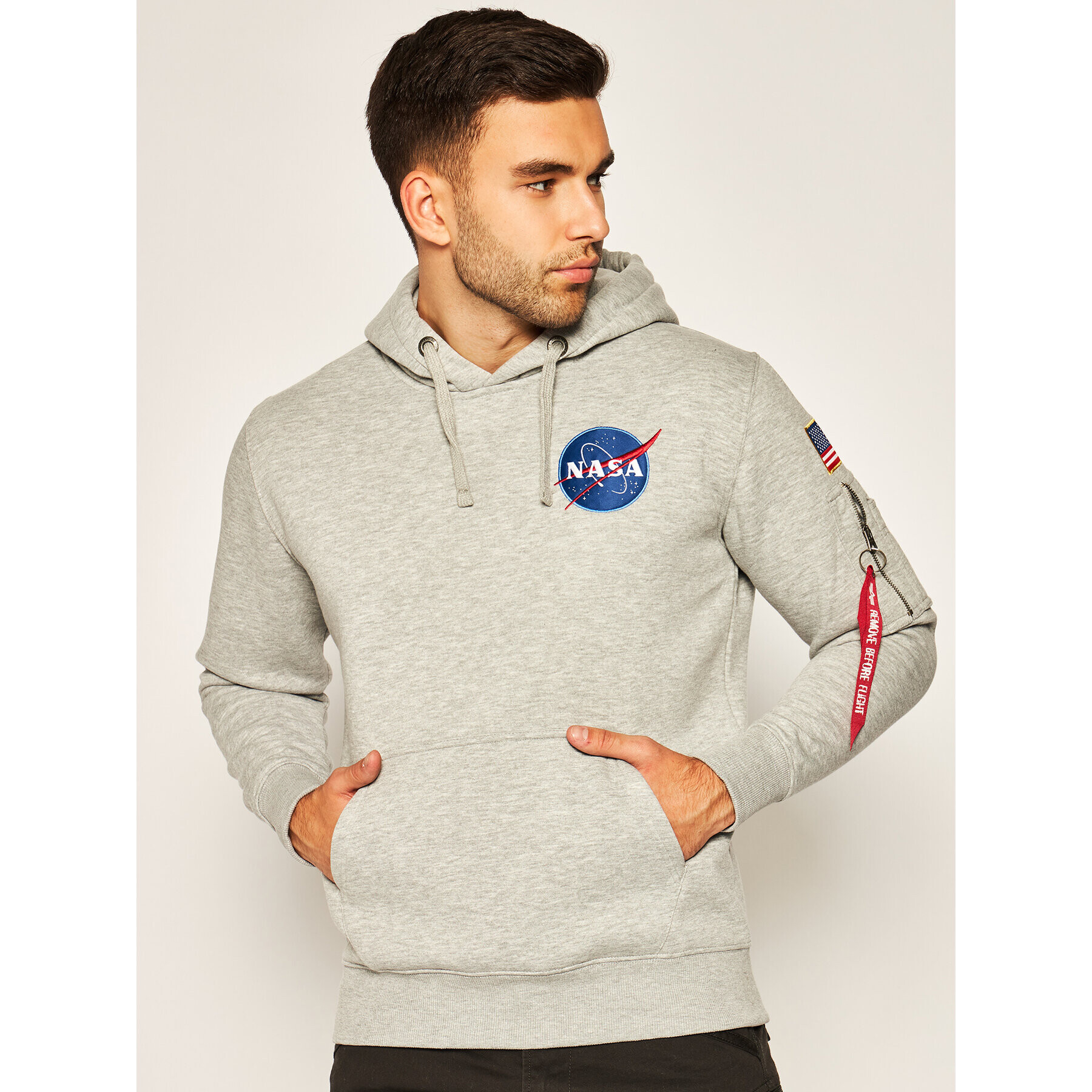 Alpha Industries Bluză Space Shuttle 178317 Gri Regular Fit - Pled.ro