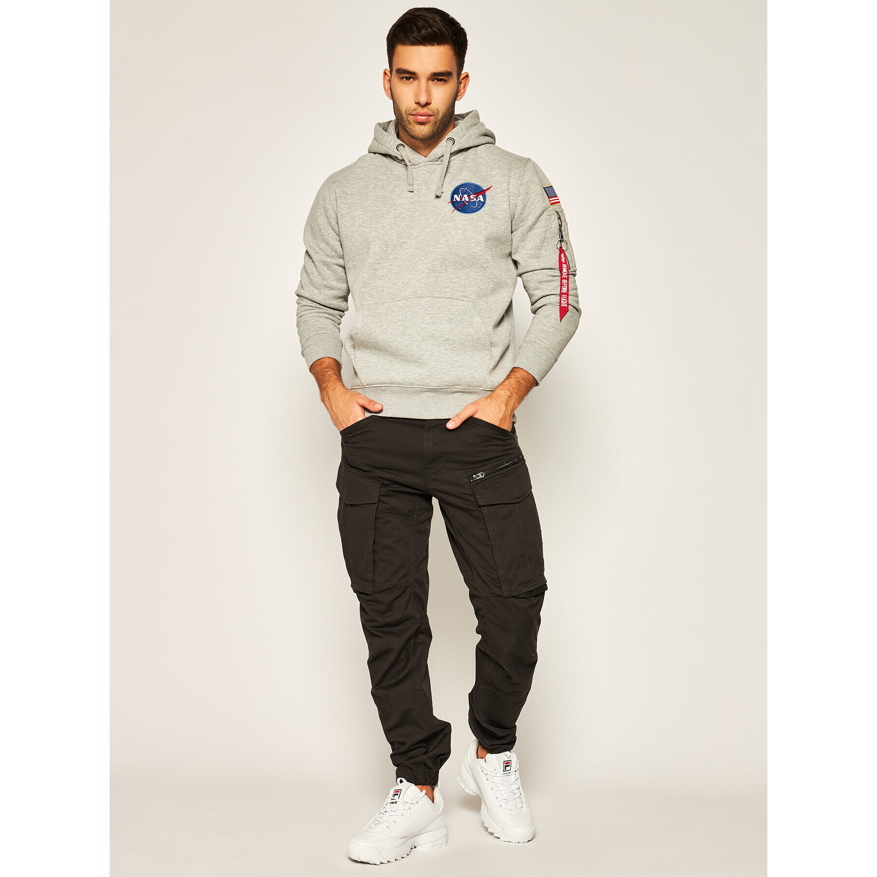 Alpha Industries Bluză Space Shuttle 178317 Gri Regular Fit - Pled.ro