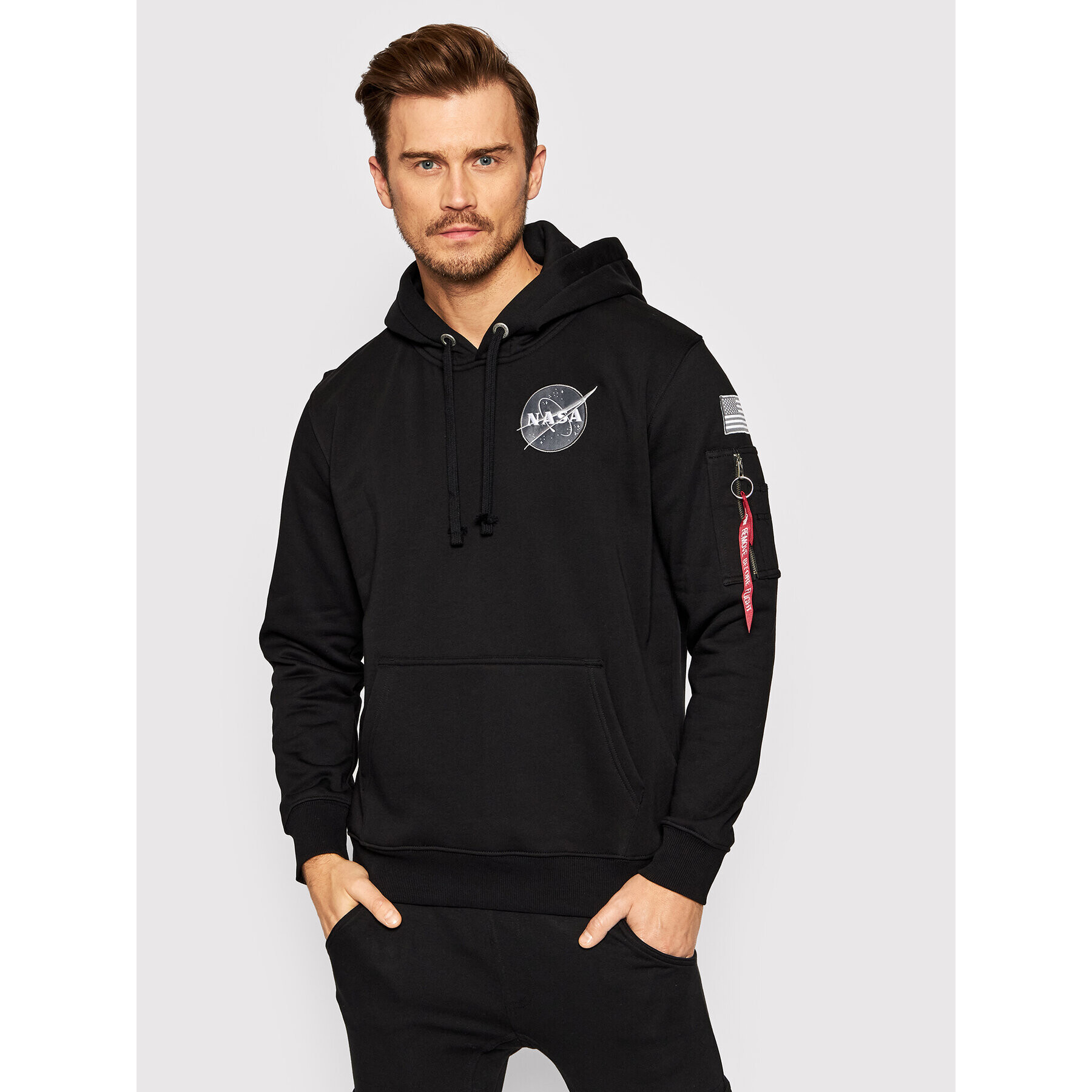 Alpha Industries Bluză Space Shuttle 178317 Negru Regular Fit - Pled.ro