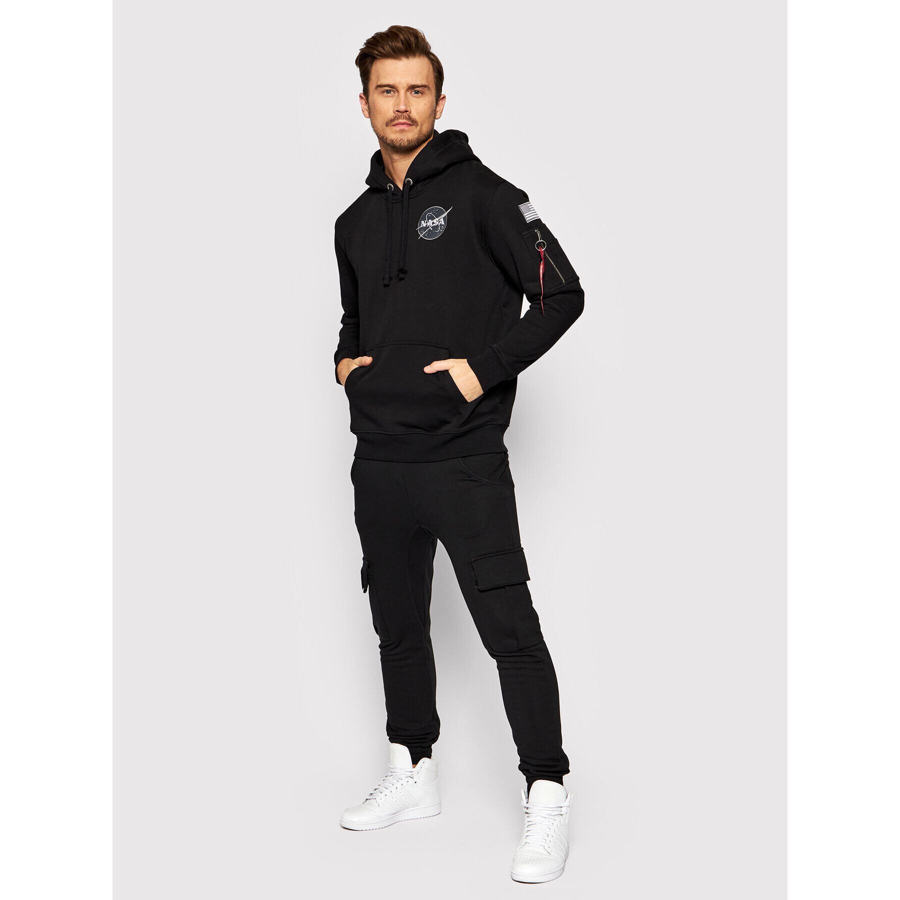 Alpha Industries Bluză Space Shuttle 178317 Negru Regular Fit - Pled.ro