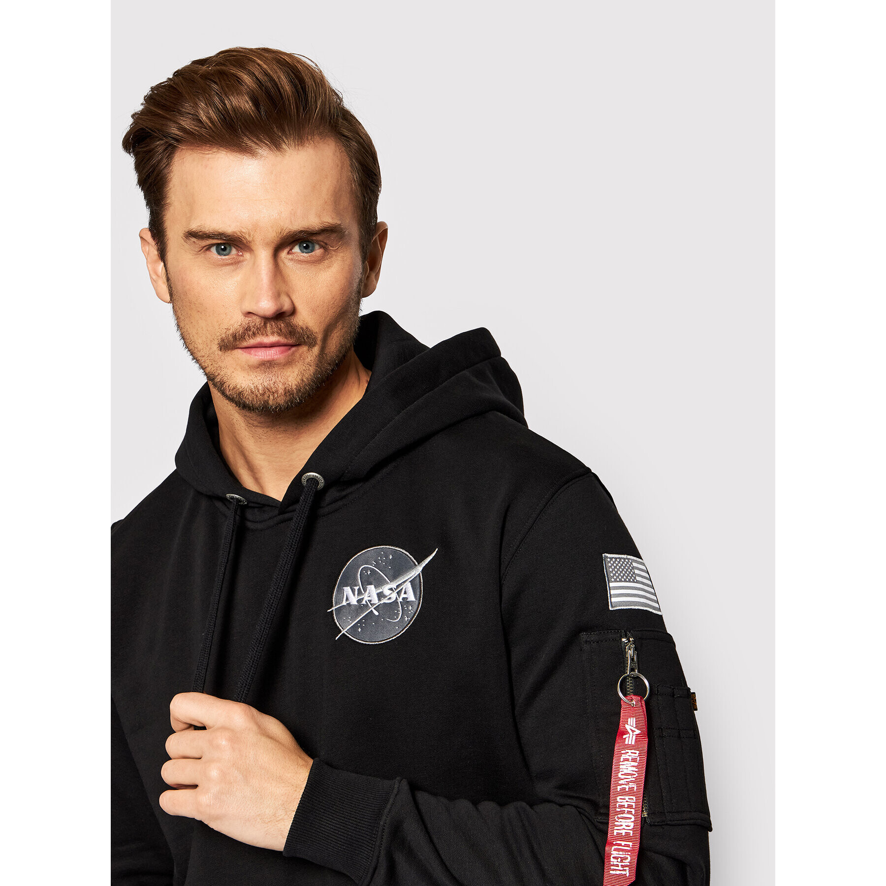 Alpha Industries Bluză Space Shuttle 178317 Negru Regular Fit - Pled.ro