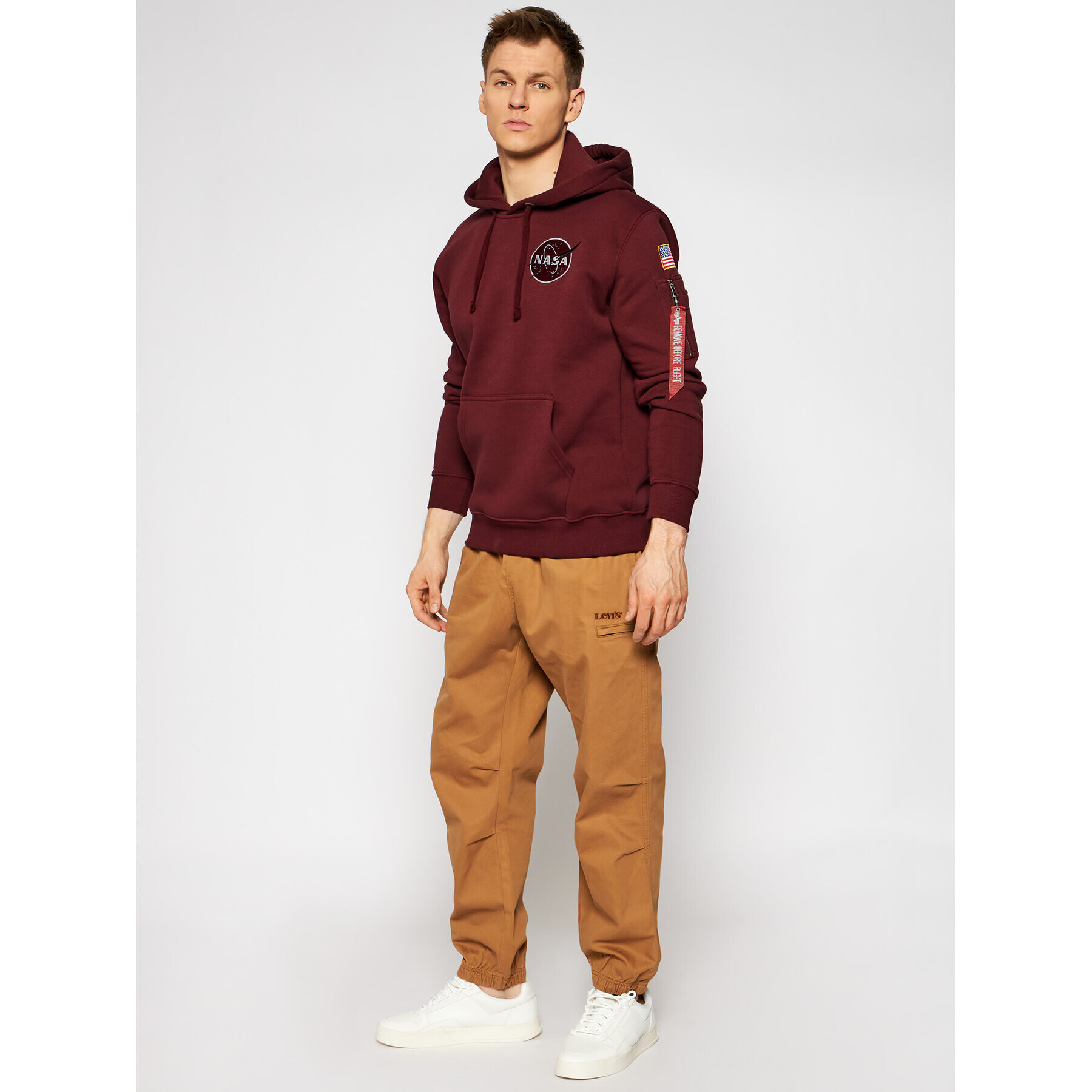 Alpha Industries Bluză Space Shuttle 178317 Vișiniu Regular Fit - Pled.ro