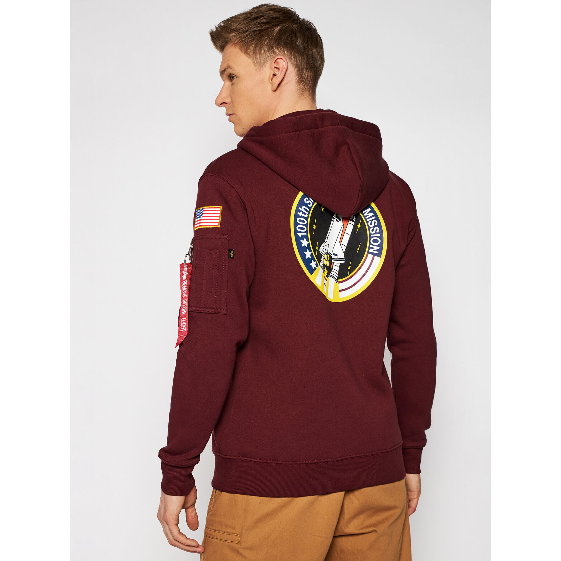 Alpha Industries Bluză Space Shuttle 178317 Vișiniu Regular Fit - Pled.ro