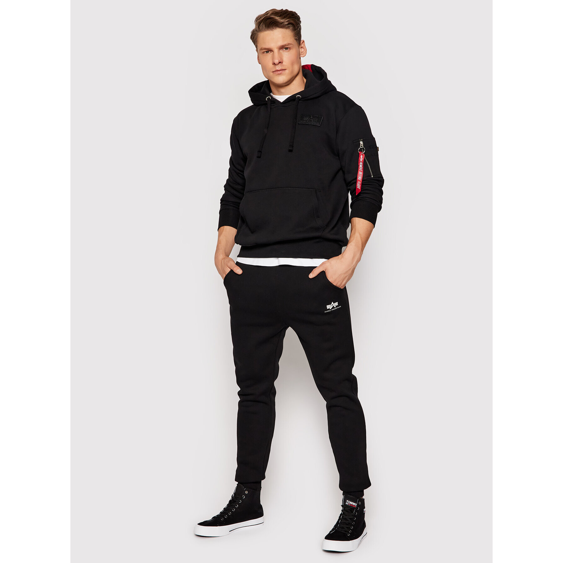 Alpha Industries Bluză Stripe 178314 Negru Regular Fit - Pled.ro