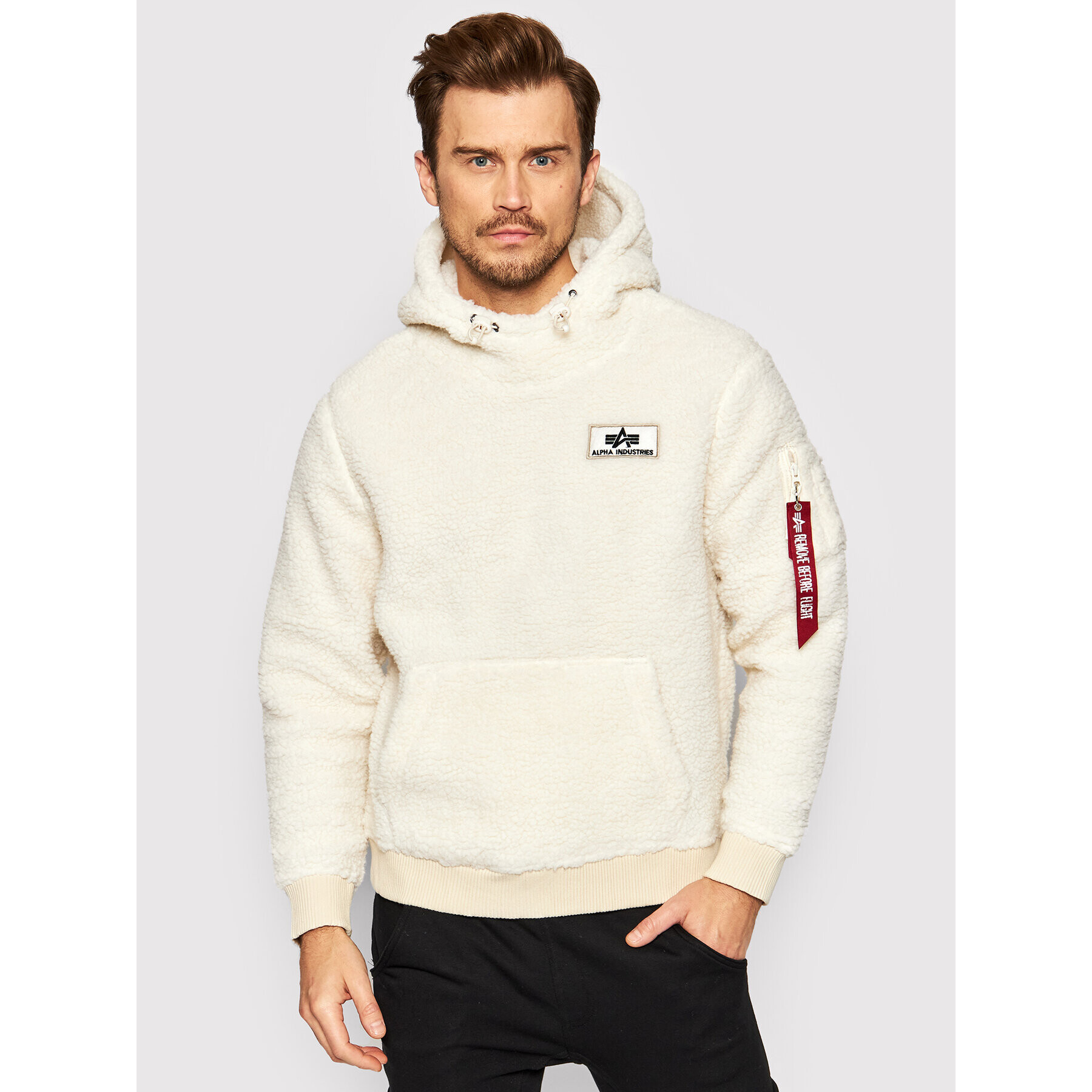 Alpha Industries Bluză Teddy 118330 Alb Regular Fit - Pled.ro