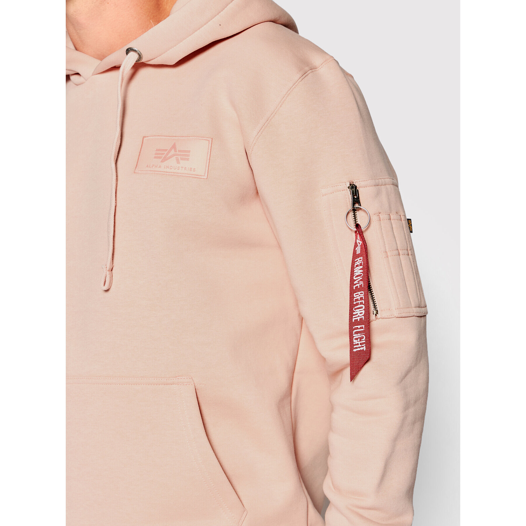 Alpha Industries Bluză Back Print 178318 Roz Regular Fit - Pled.ro