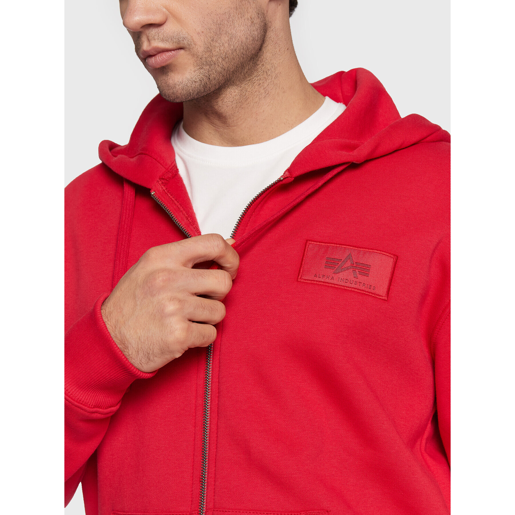 Alpha Industries Bluză Back Print Zip 128342 Roșu Regular Fit - Pled.ro