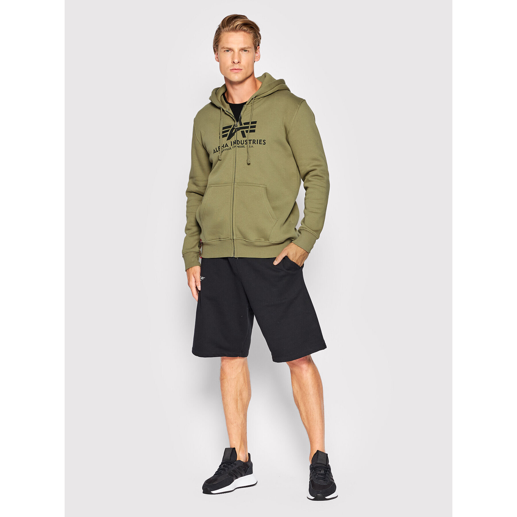 Alpha Industries Bluză Basic 178325 Verde Regular Fit - Pled.ro