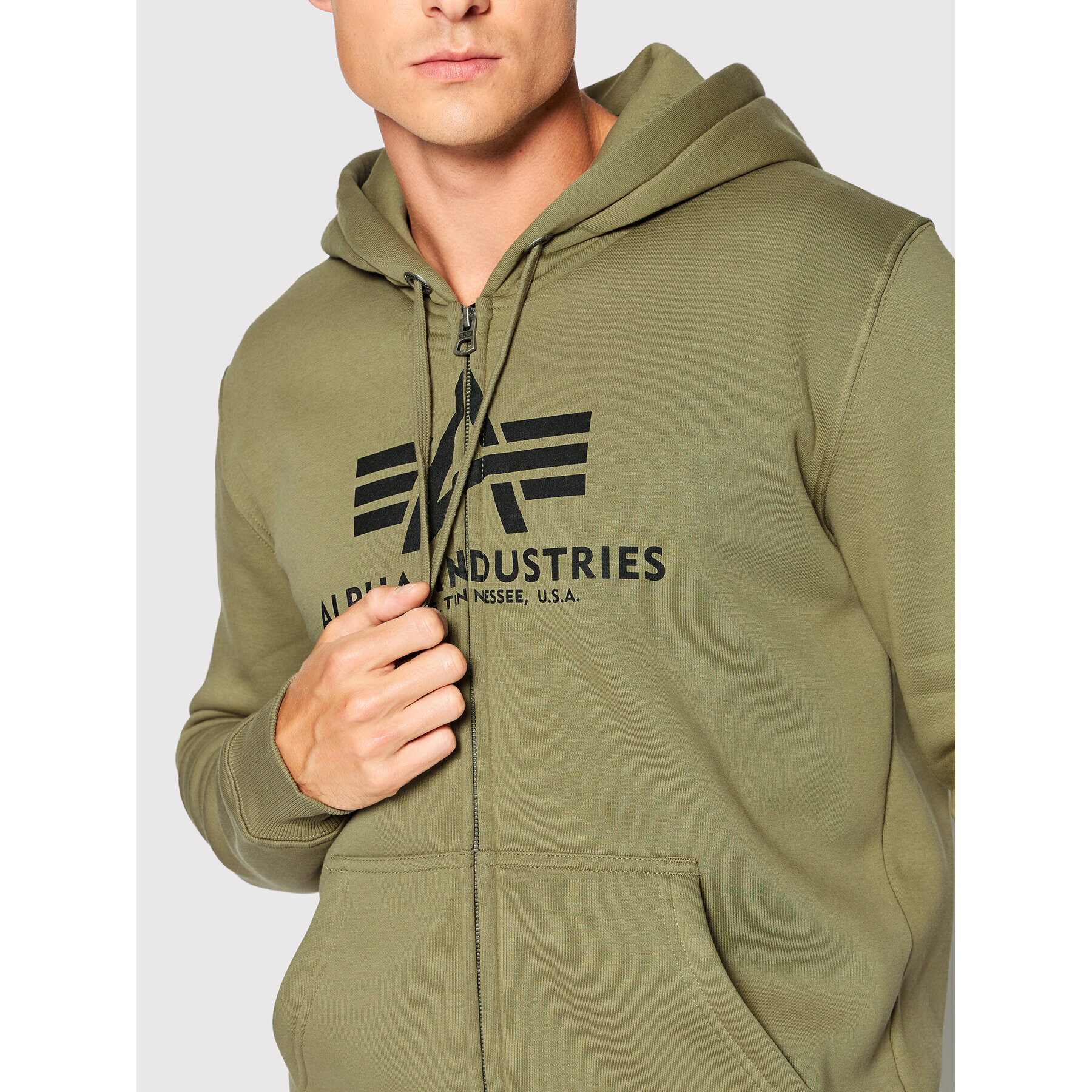 Alpha Industries Bluză Basic 178325 Verde Regular Fit - Pled.ro