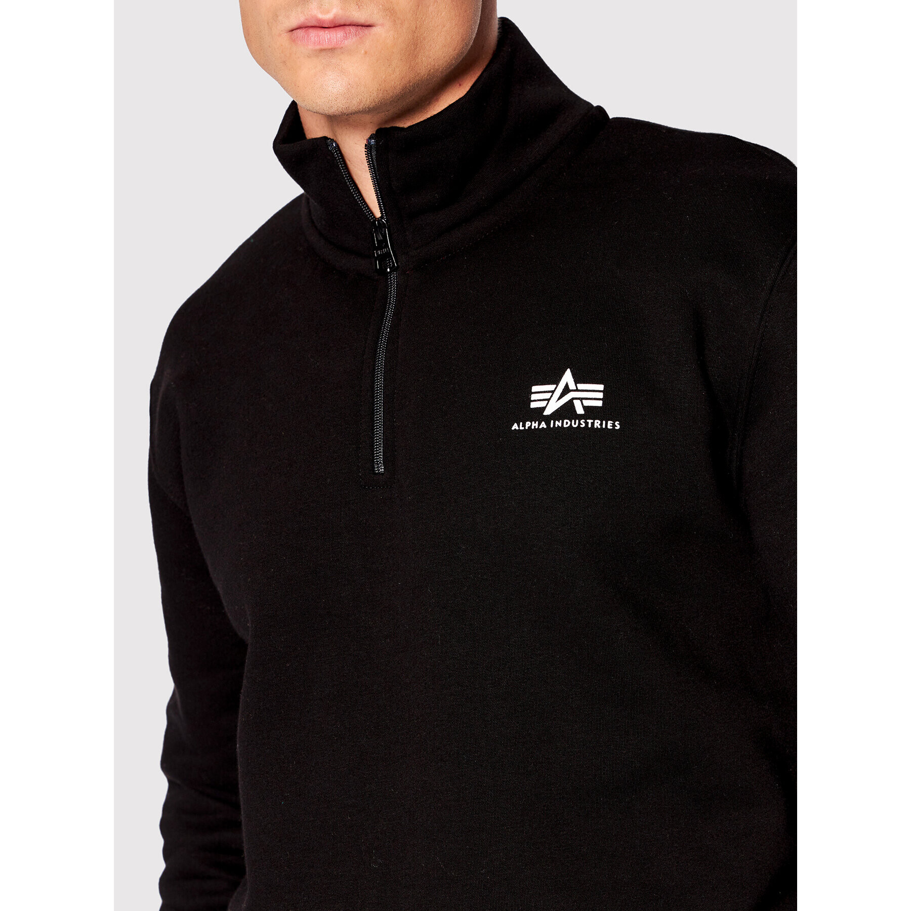 Alpha Industries Bluză Half Zip 108308 Negru Regular Fit - Pled.ro