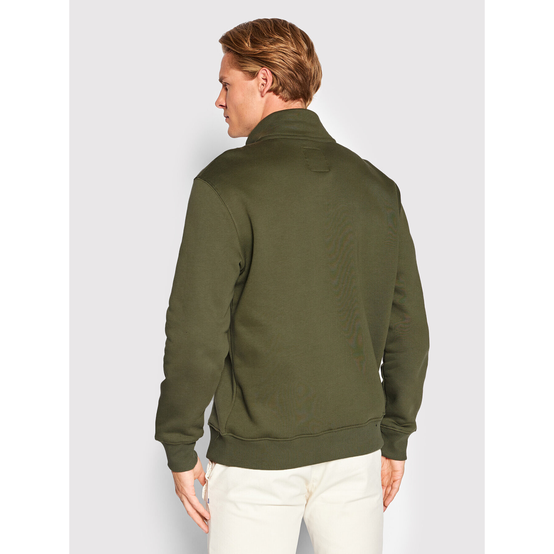 Alpha Industries Bluză Half Zip 108308 Verde Regular Fit - Pled.ro