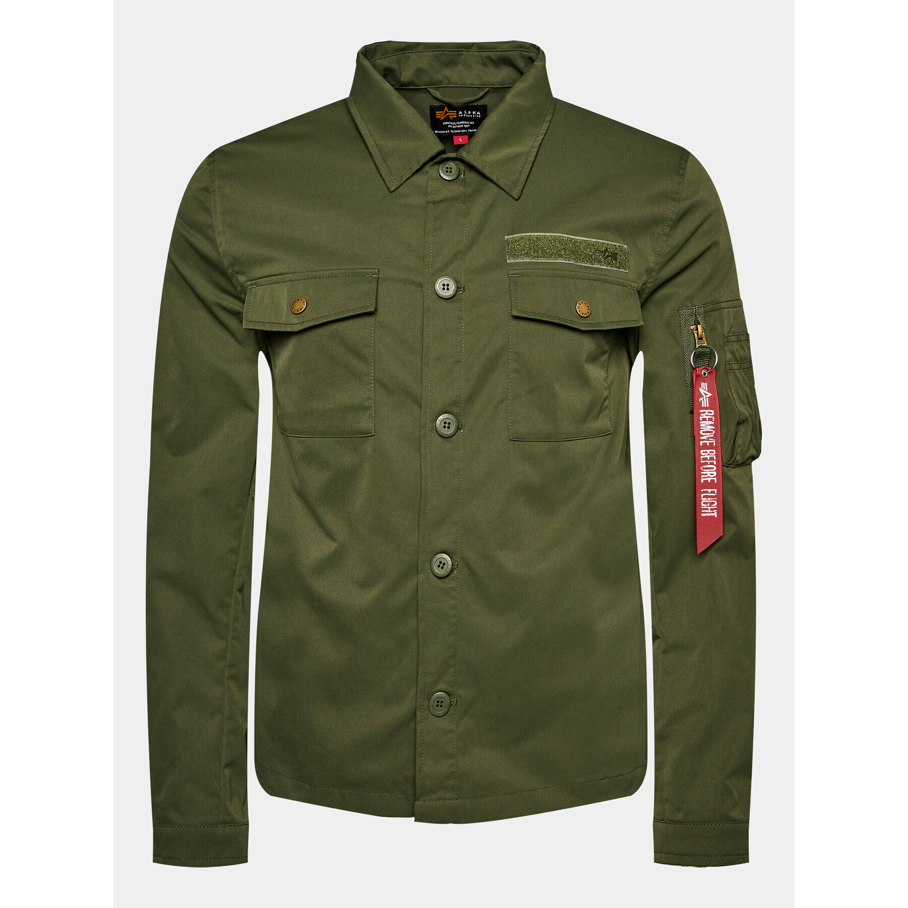 Alpha Industries Cămașă 108123 Verde Regular Fit - Pled.ro