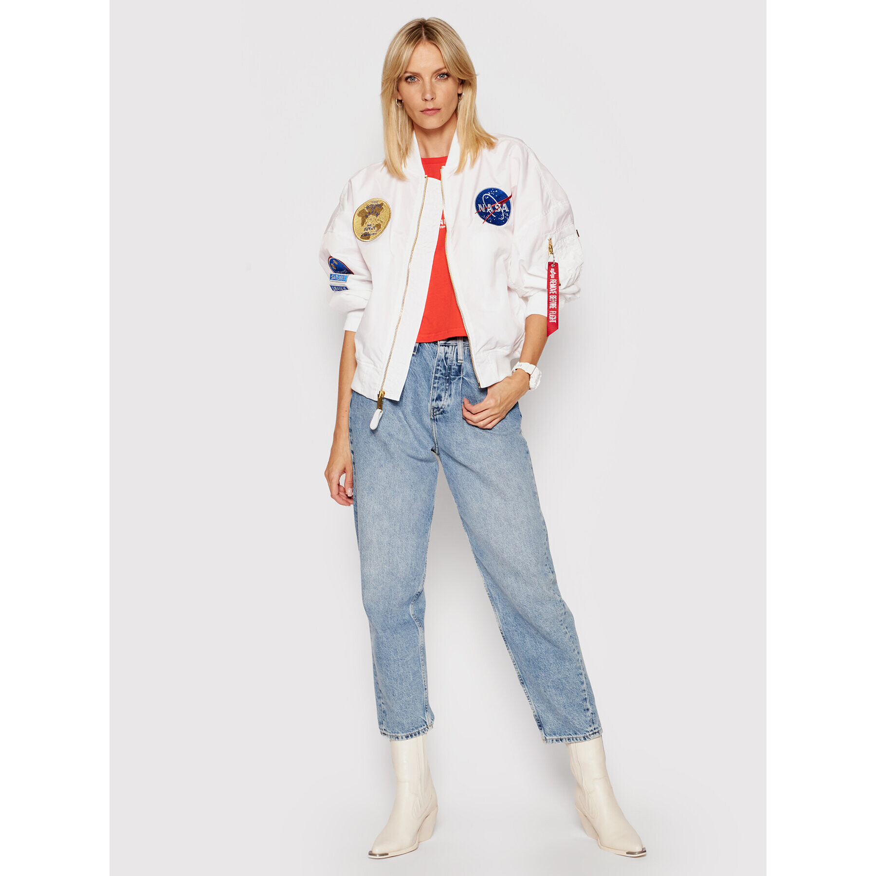 Alpha Industries Geacă bomber 116005 Alb Oversize - Pled.ro