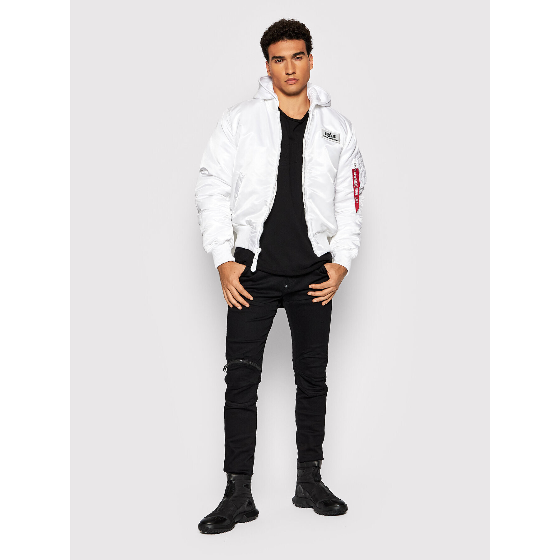 Alpha Industries Geacă bomber Back Print 128113 Alb Regular Fit - Pled.ro