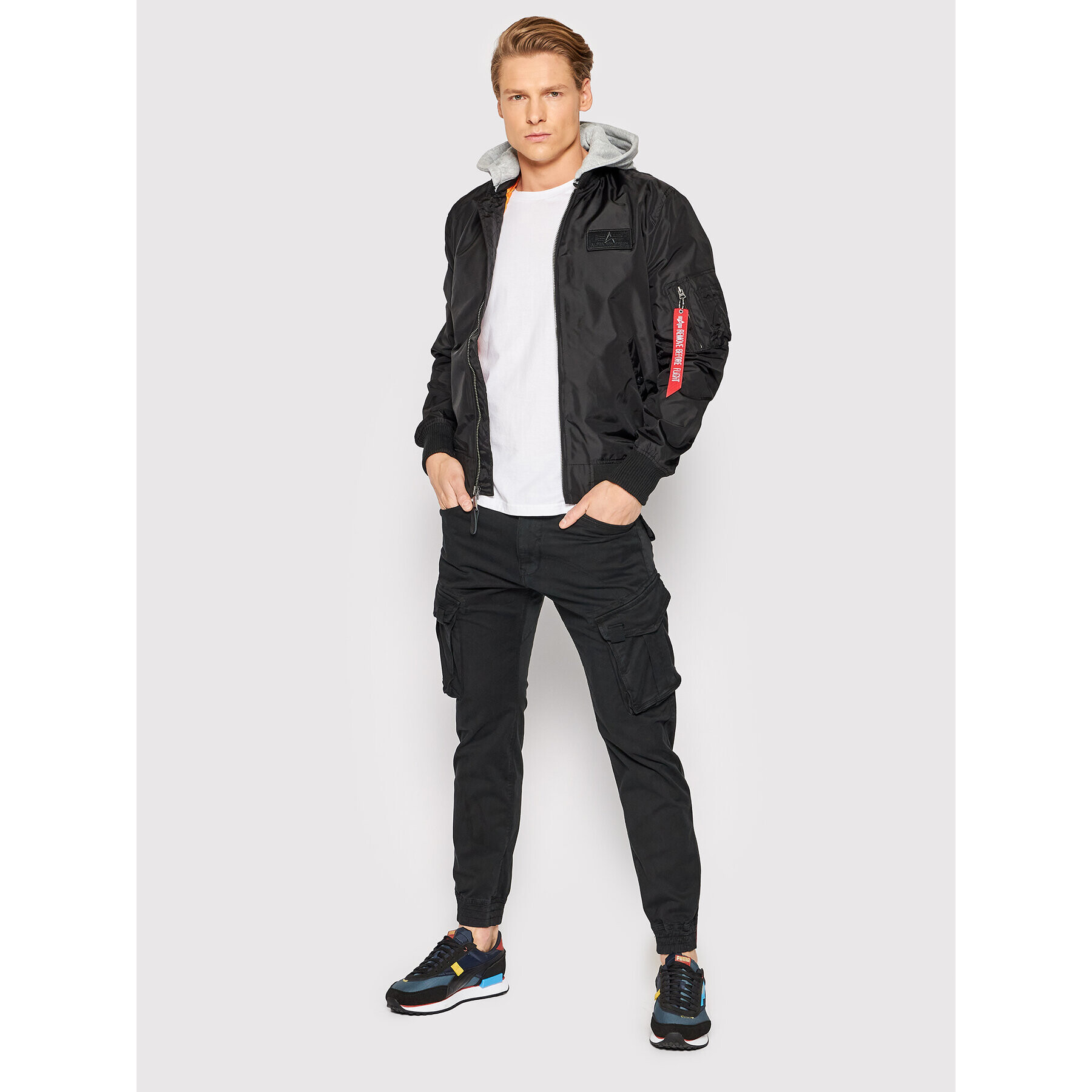 Alpha Industries Geacă bomber Hood 196108 Negru Regular Fit - Pled.ro