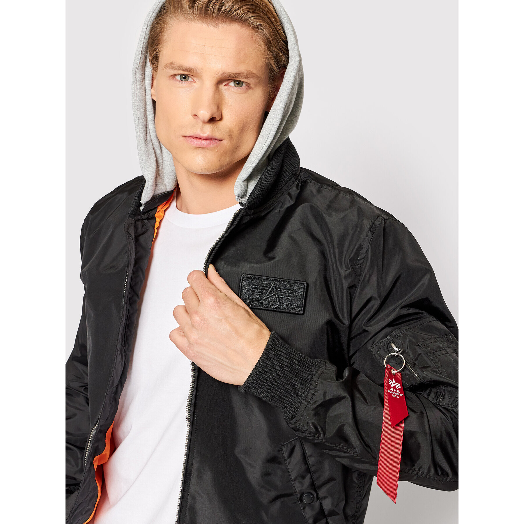 Alpha Industries Geacă bomber Hood 196108 Negru Regular Fit - Pled.ro