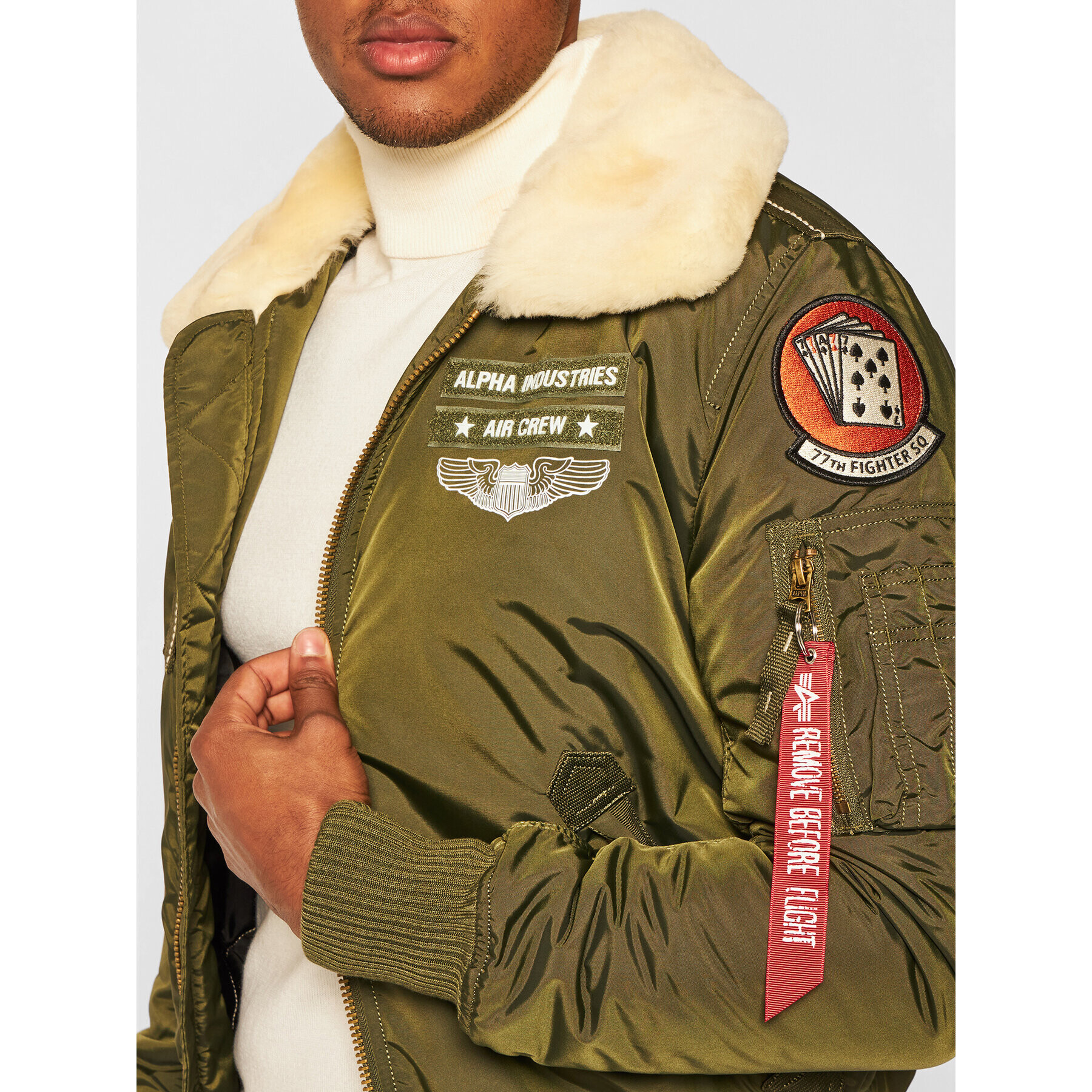 Alpha Industries Geacă bomber Injector III Air Force 198113 Verde Slim Fit - Pled.ro