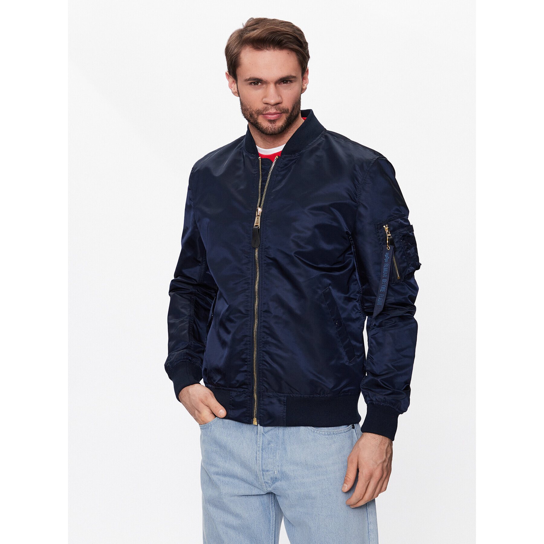 Alpha Industries Geacă bomber MA-1 156101 Albastru Regular Fit - Pled.ro