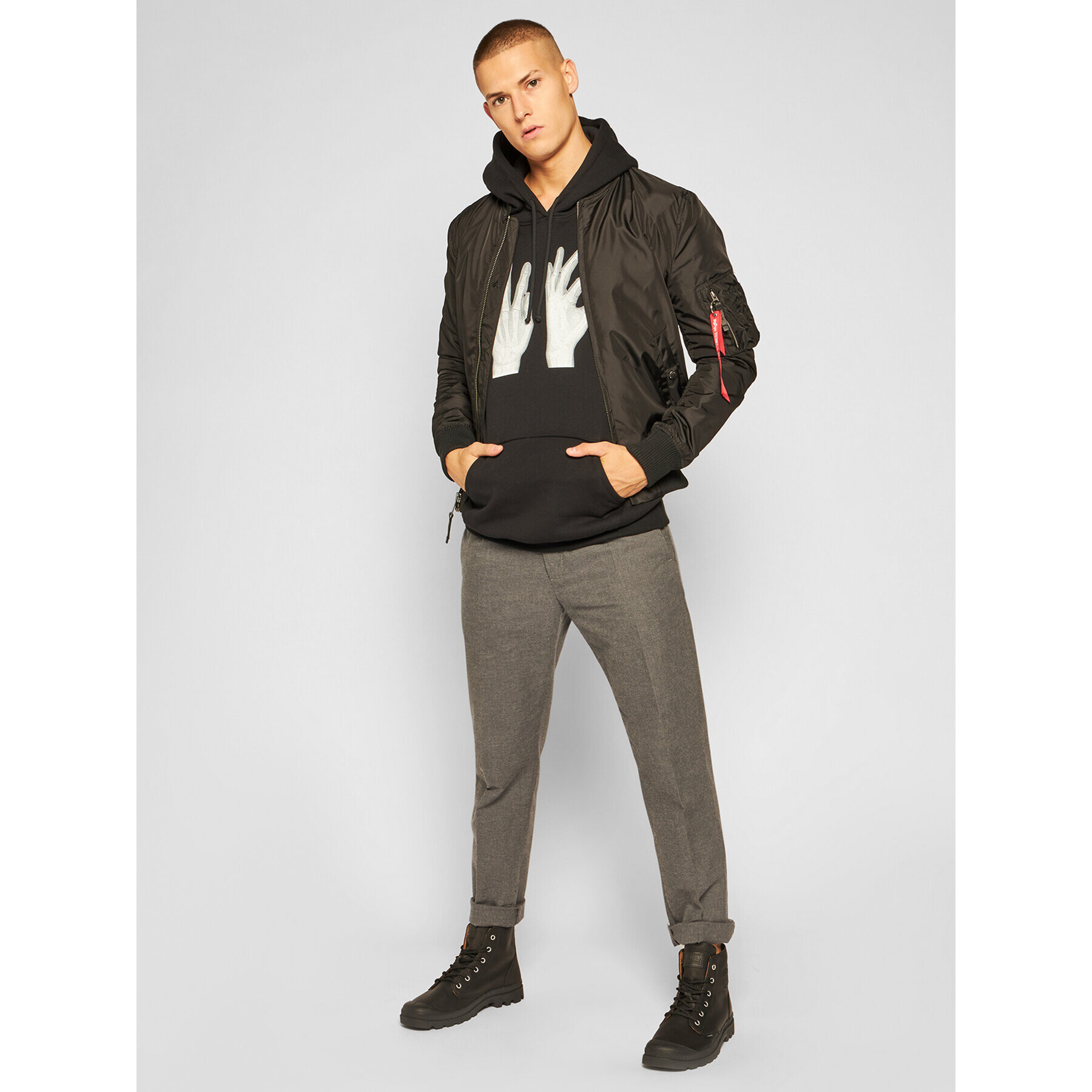 Alpha Industries Geacă bomber Ma-1 191103 Negru Regular Fit - Pled.ro