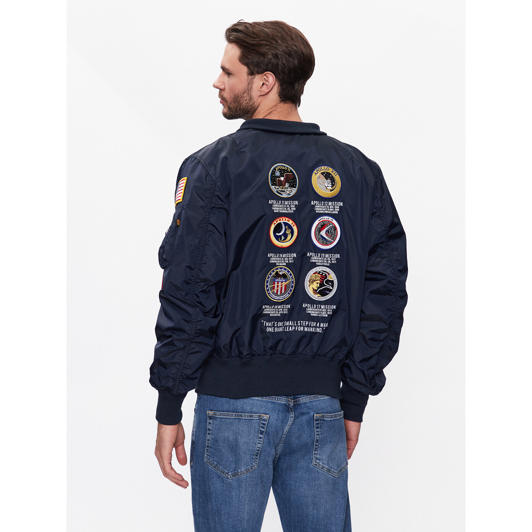 Alpha Industries Geacă bomber MA-1 Zip Hood Apollo 136106 Albastru Regular Fit - Pled.ro