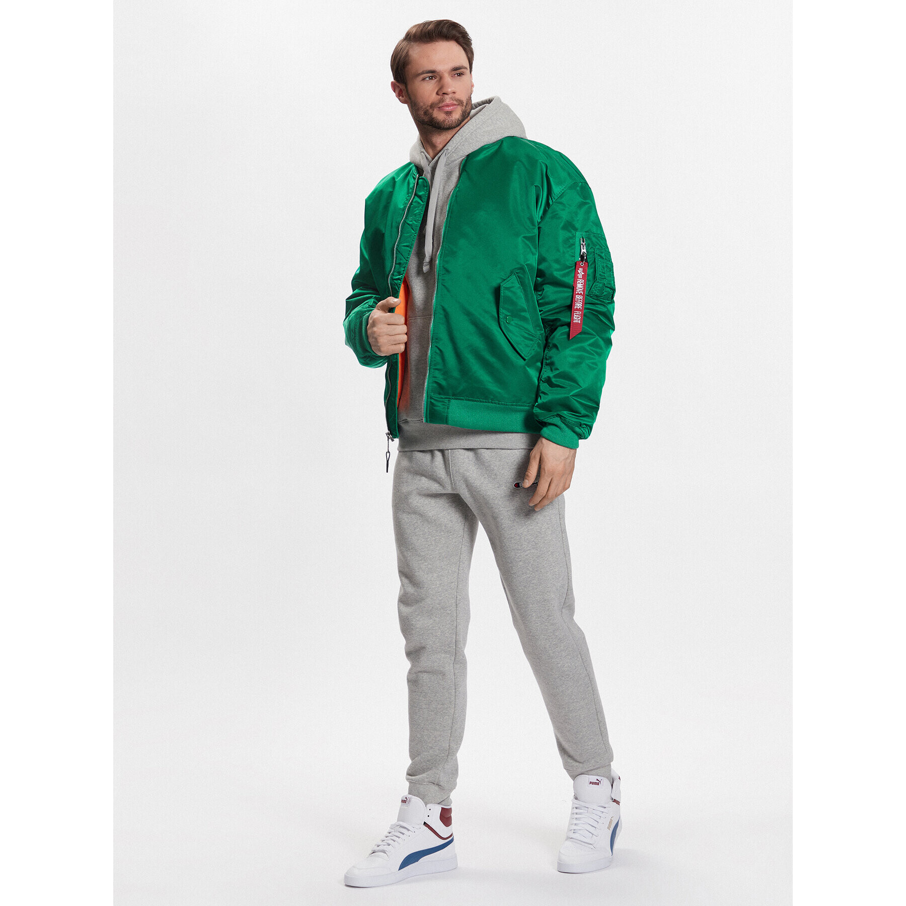 Alpha Industries Geacă bomber MA-1 CS 136136 Verde Relaxed Fit - Pled.ro