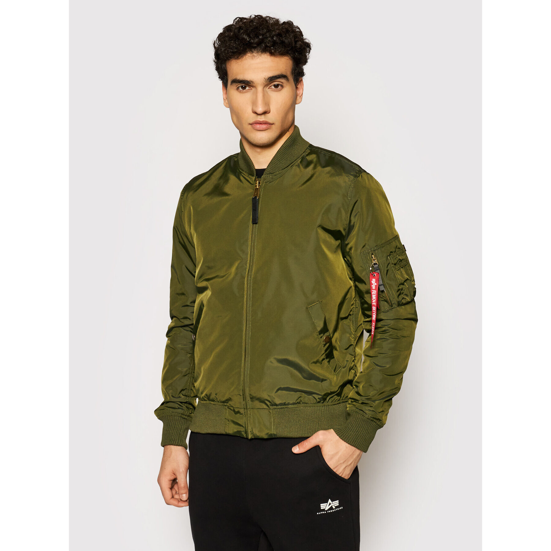 Alpha Industries Geacă bomber Ma-1 191103 Verde Regular Fit - Pled.ro