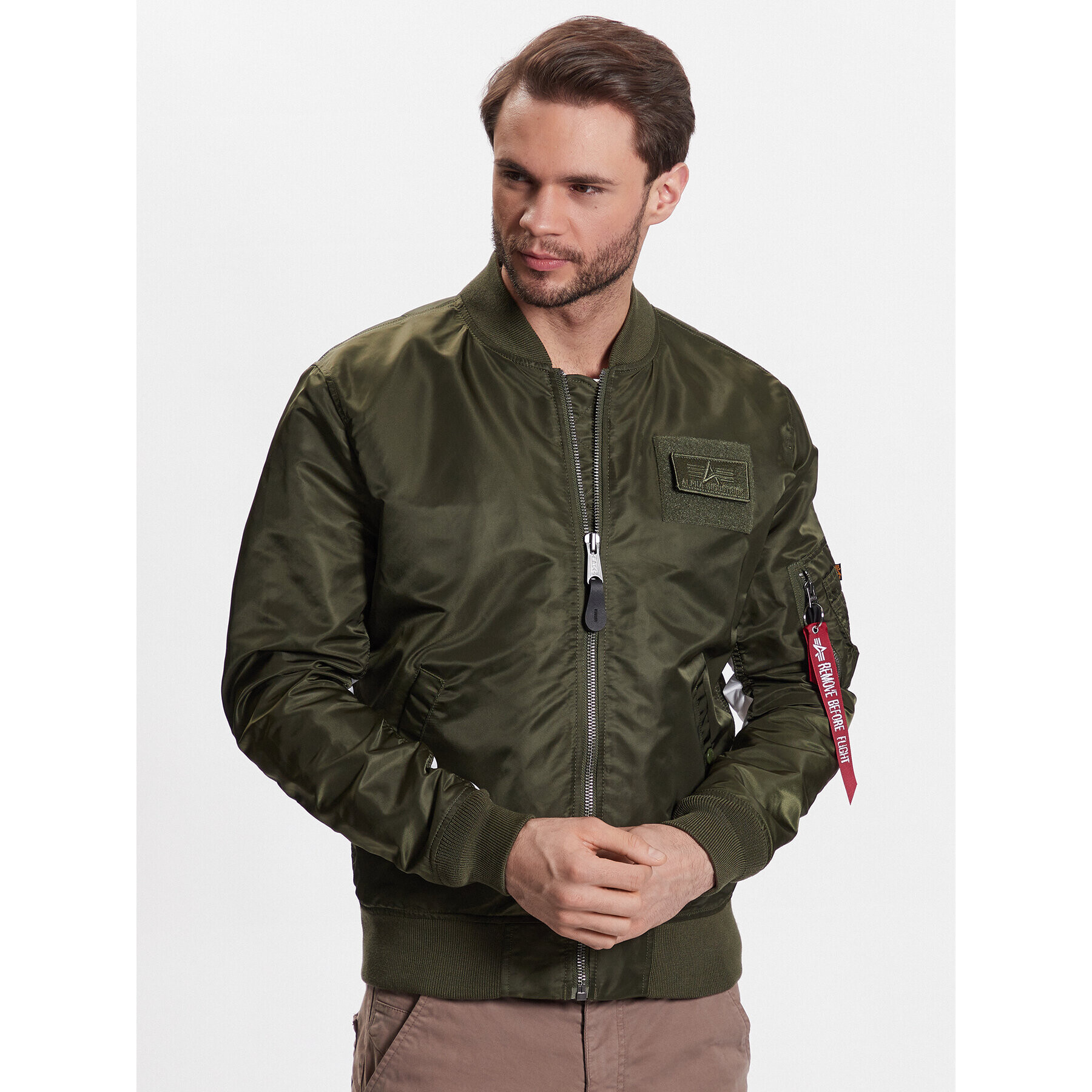 Alpha Industries Geacă bomber MA-1 196107 Verde Regular Fit - Pled.ro