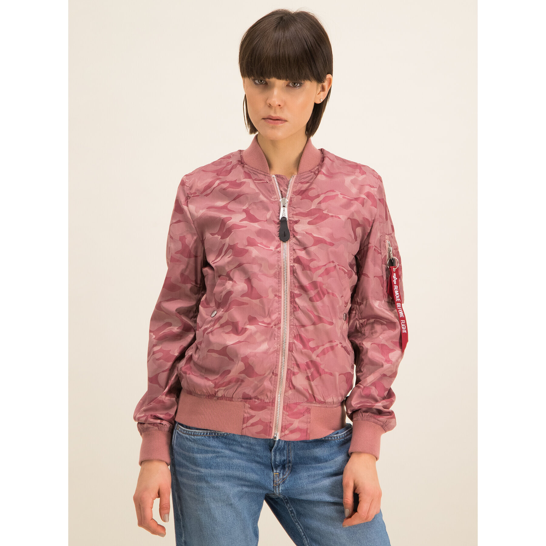 Alpha Industries Geacă bomber Ma-1 Vflw Shiny Como 186014 Roz Slim Fit - Pled.ro