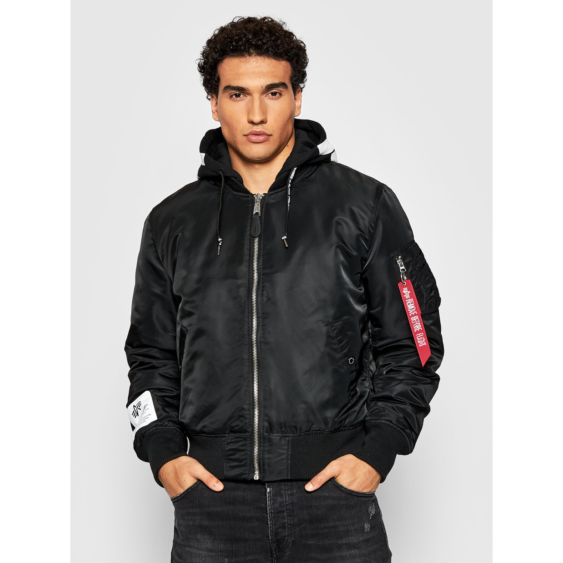 Alpha Industries Geacă bomber Ma_1 Zhp 118101 Negru Regular Fit - Pled.ro