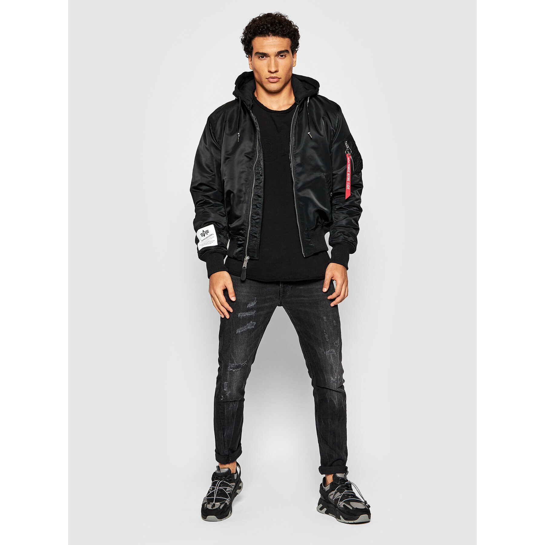 Alpha Industries Geacă bomber Ma_1 Zhp 118101 Negru Regular Fit - Pled.ro