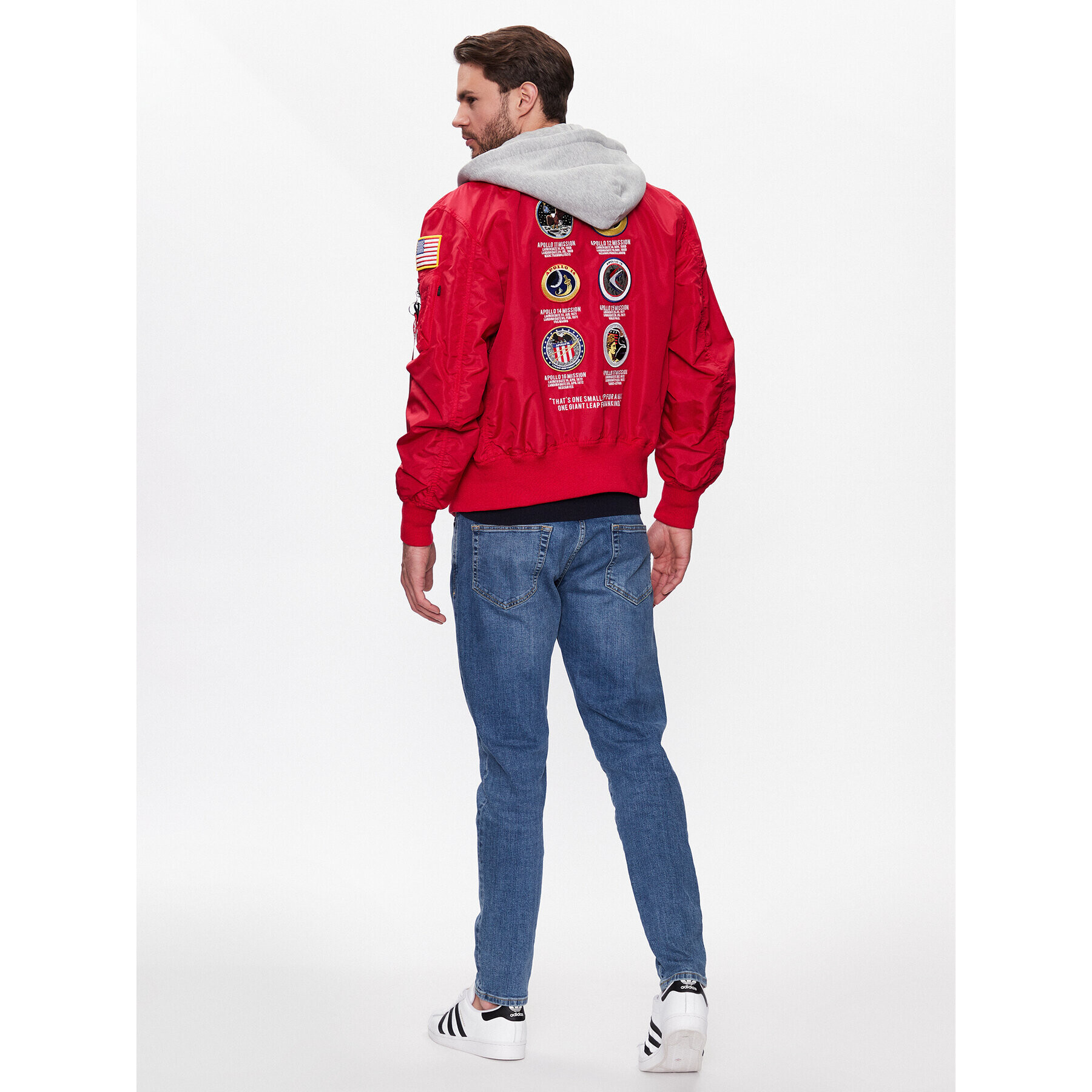 Alpha Industries Geacă bomber MA-1 Zip Hood Apollo 136106 Roșu Regular Fit - Pled.ro