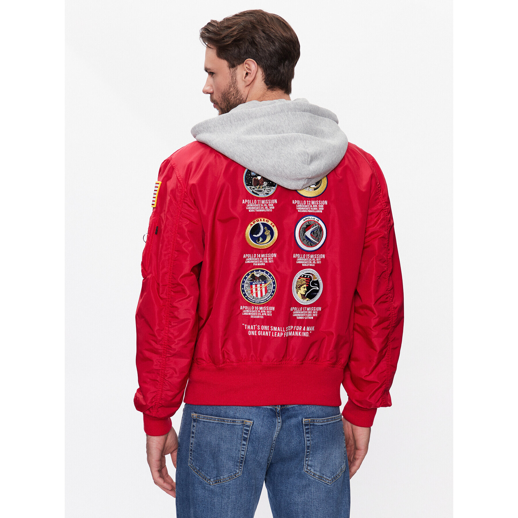 Alpha Industries Geacă bomber MA-1 Zip Hood Apollo 136106 Roșu Regular Fit - Pled.ro