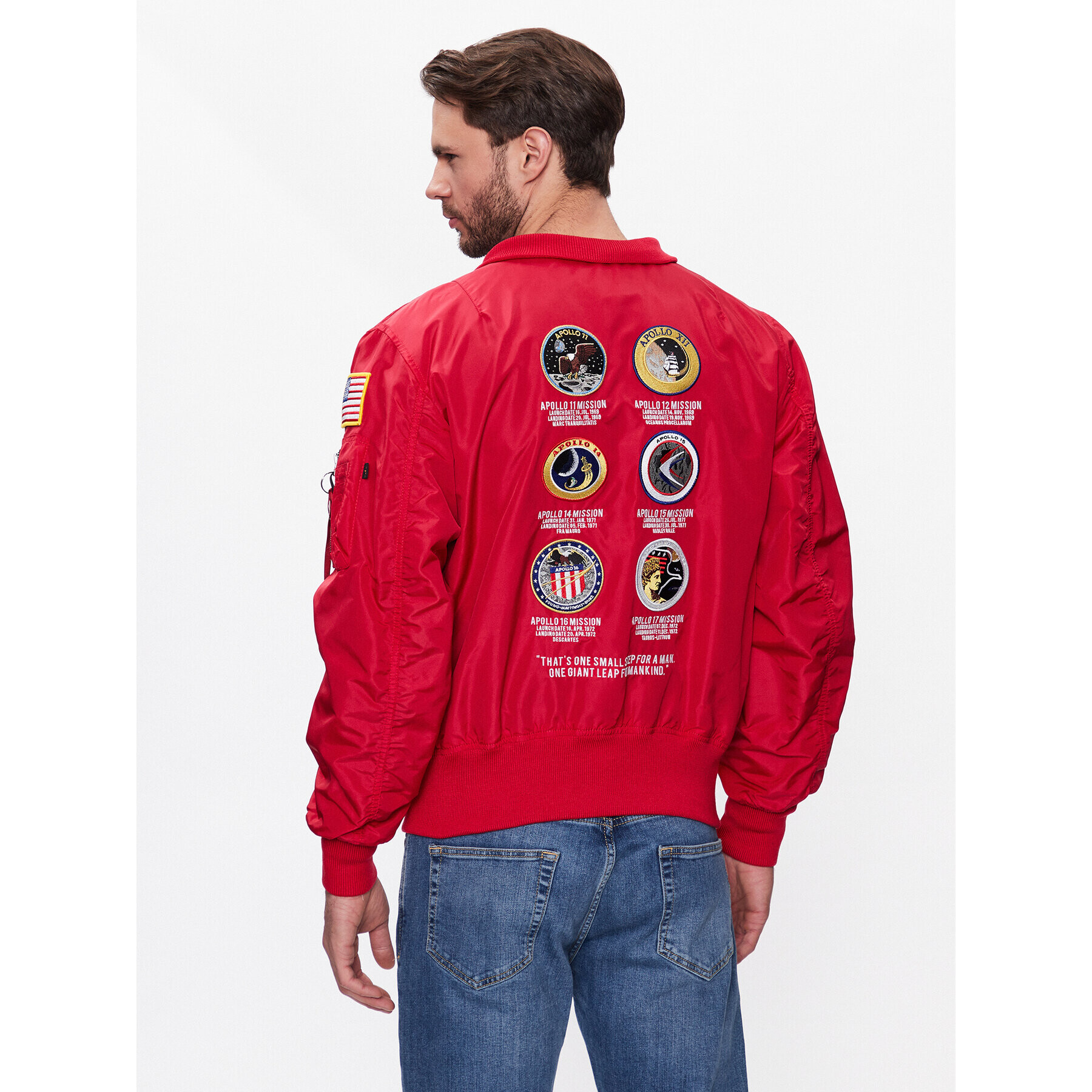 Alpha Industries Geacă bomber MA-1 Zip Hood Apollo 136106 Roșu Regular Fit - Pled.ro