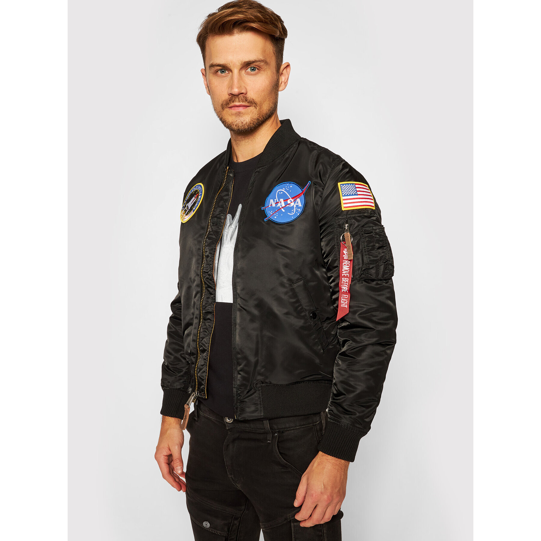 Alpha Industries Geacă bomber Nasa 166107 Negru Regular Fit - Pled.ro