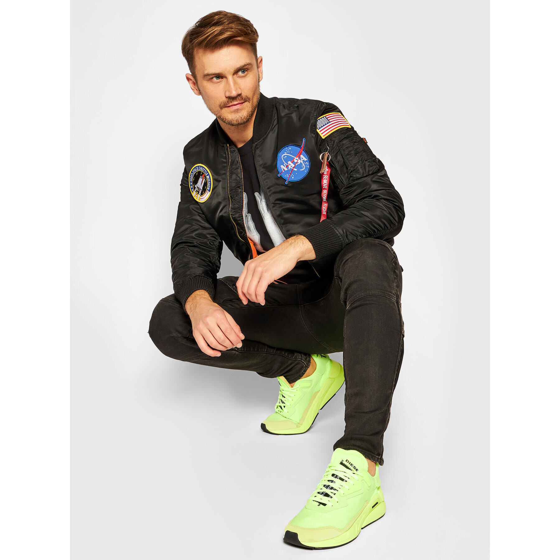 Alpha Industries Geacă bomber Nasa 166107 Negru Regular Fit - Pled.ro